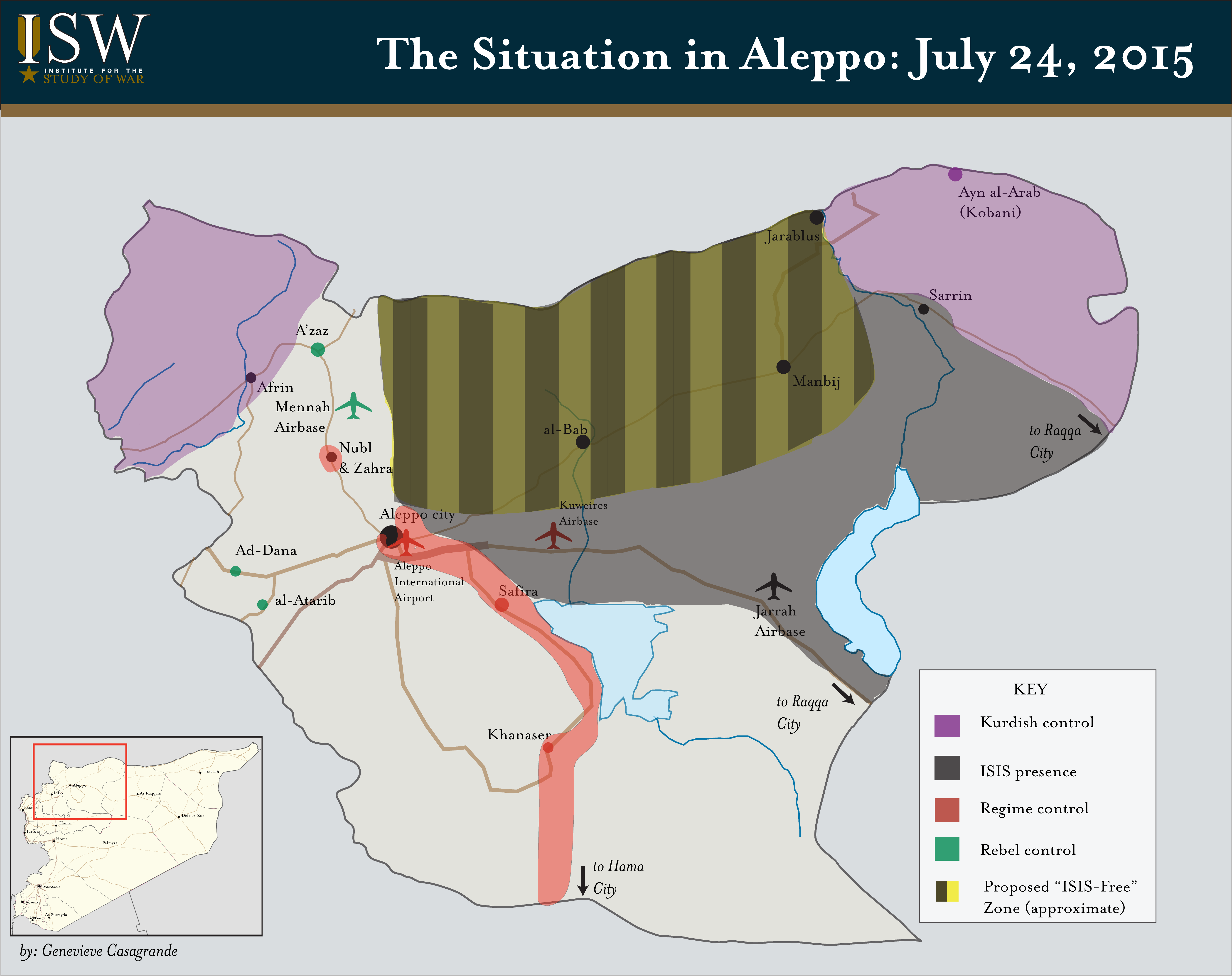 Aleppo Province Map: July 24, 2015