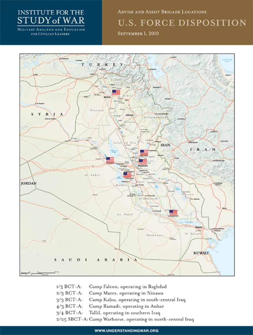 Map Disposition Of Us Forces In Iraq Institute For The Study Of War