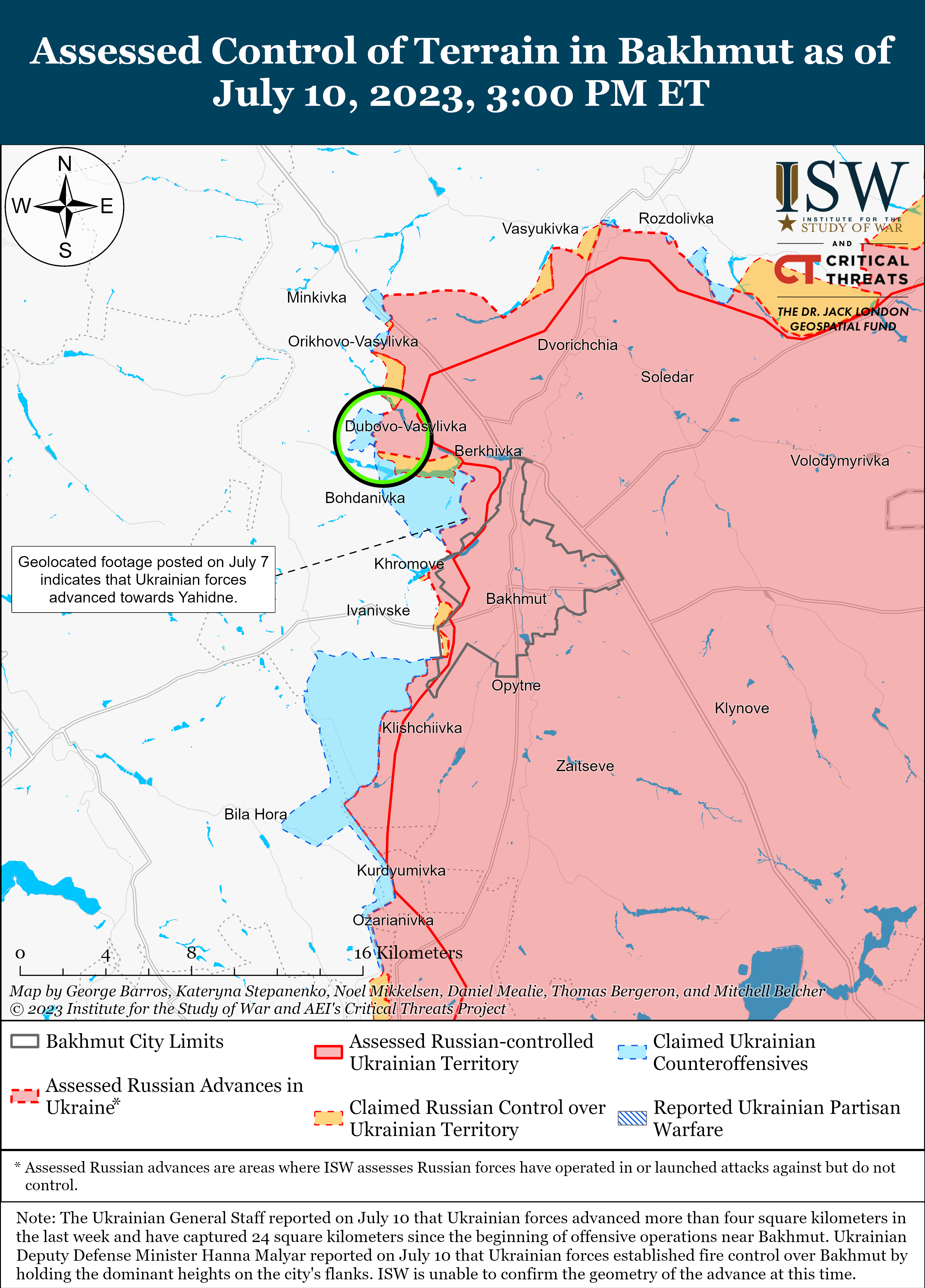 ВСУ захватывают позиции под Бахмутом и наступают под Запорожьем: карты боев ISW