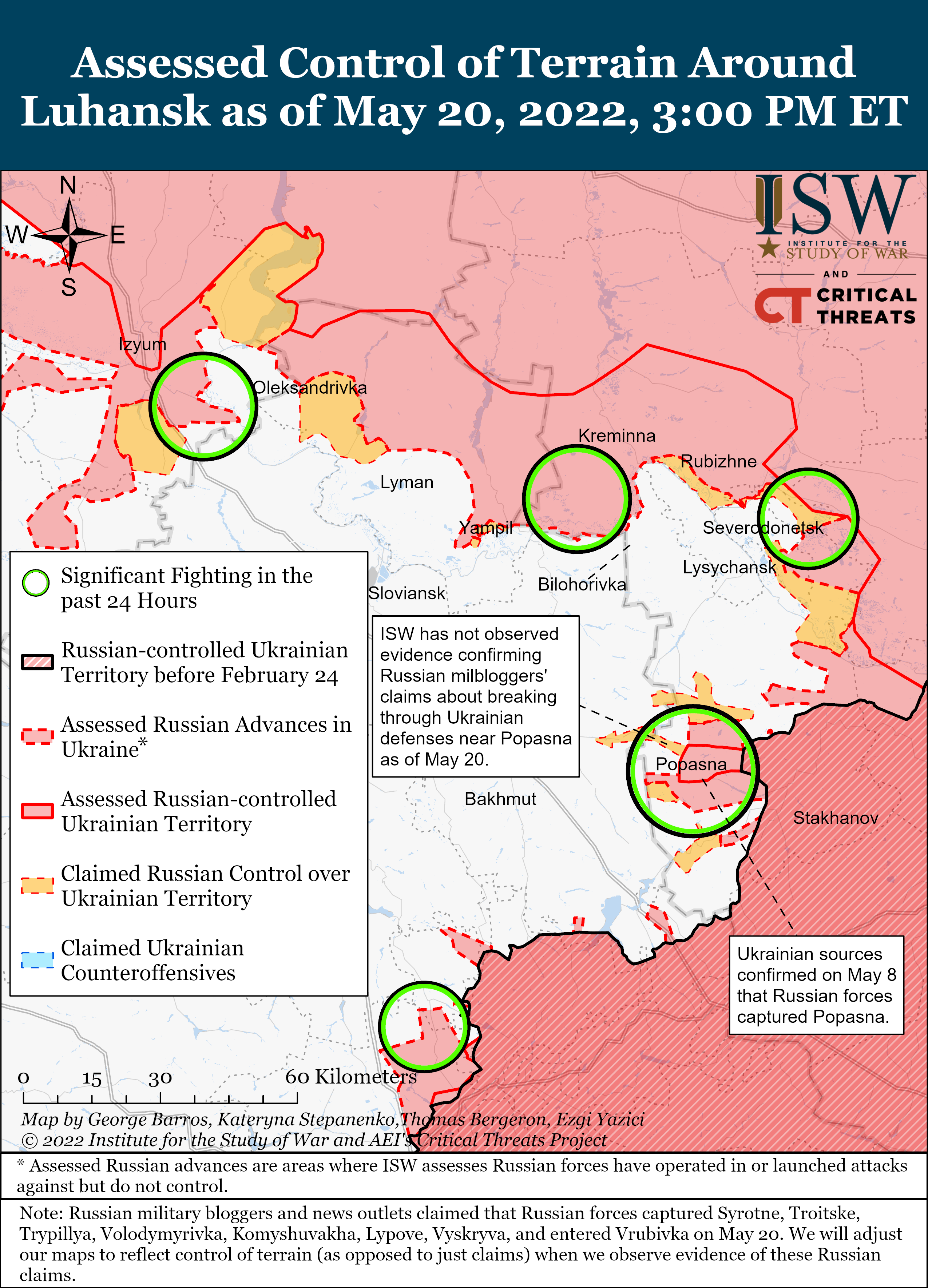 Control of Terrain Around Luhansk