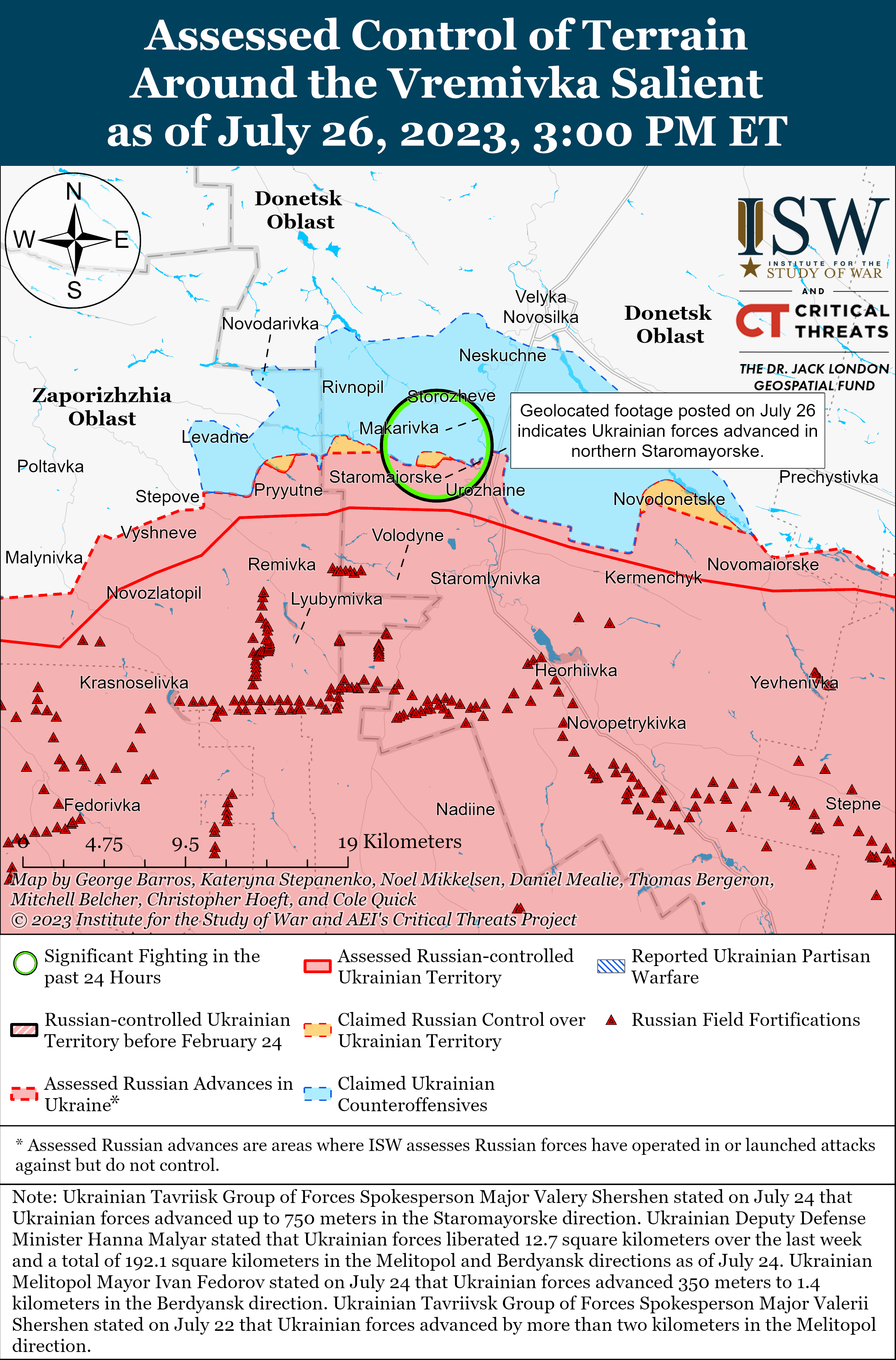 ВСУ начали "значительную операцию" на востоке Запорожской области: карты боев ISW