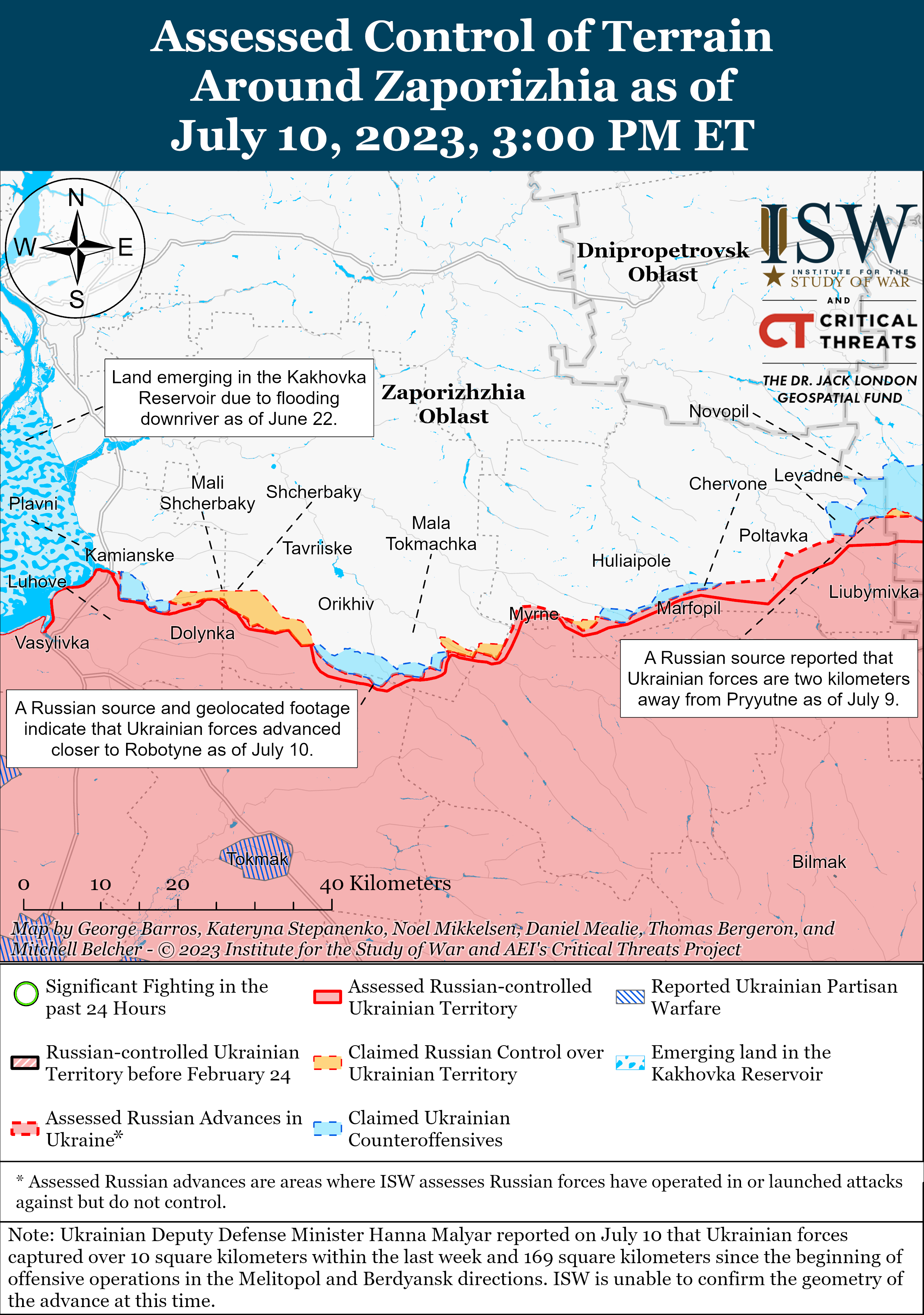 ВСУ захватывают позиции под Бахмутом и наступают под Запорожьем: карты боев ISW