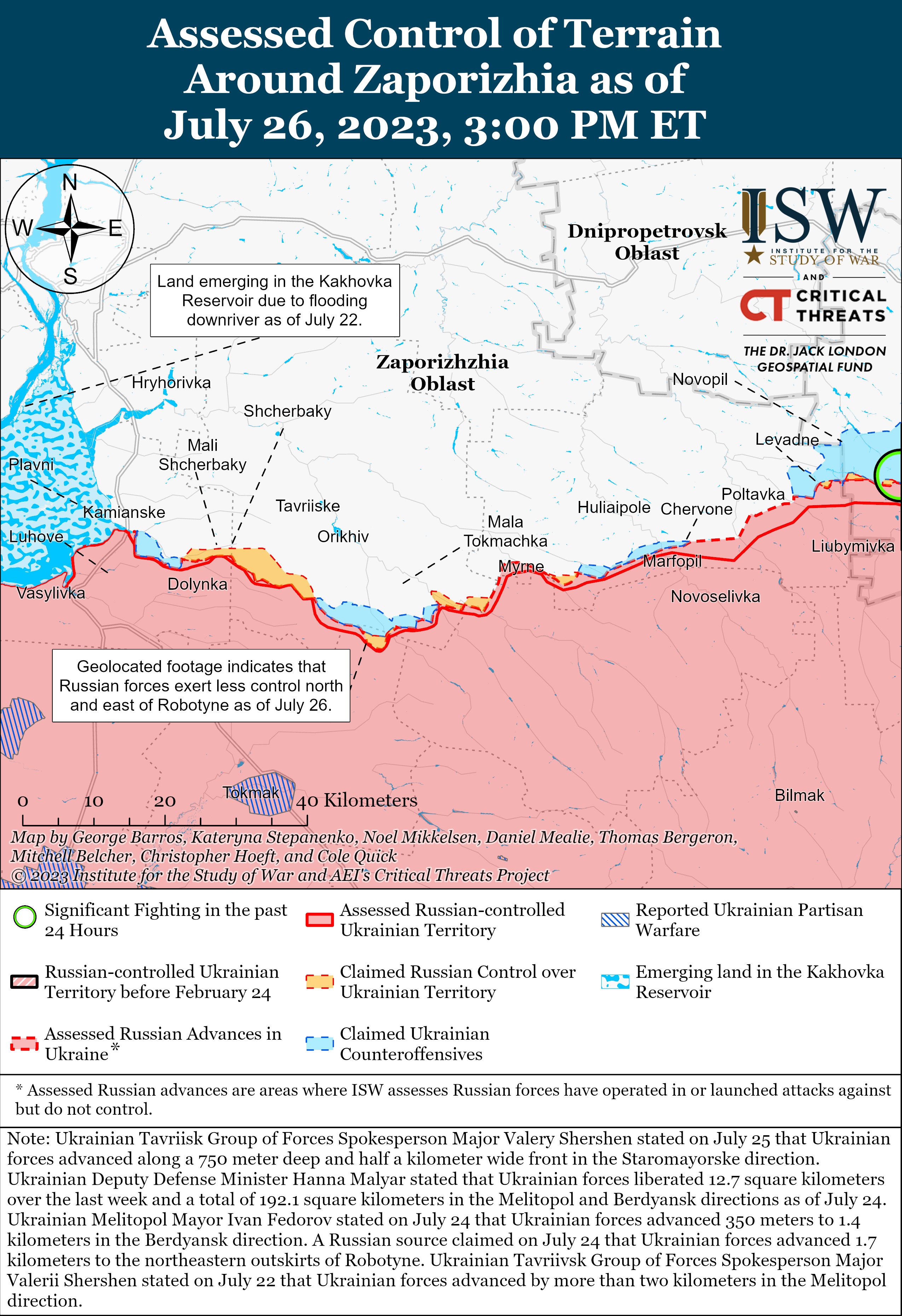 ЗСУ розпочали "значну операцію" на сході Запорізької області: карти боїв ISW