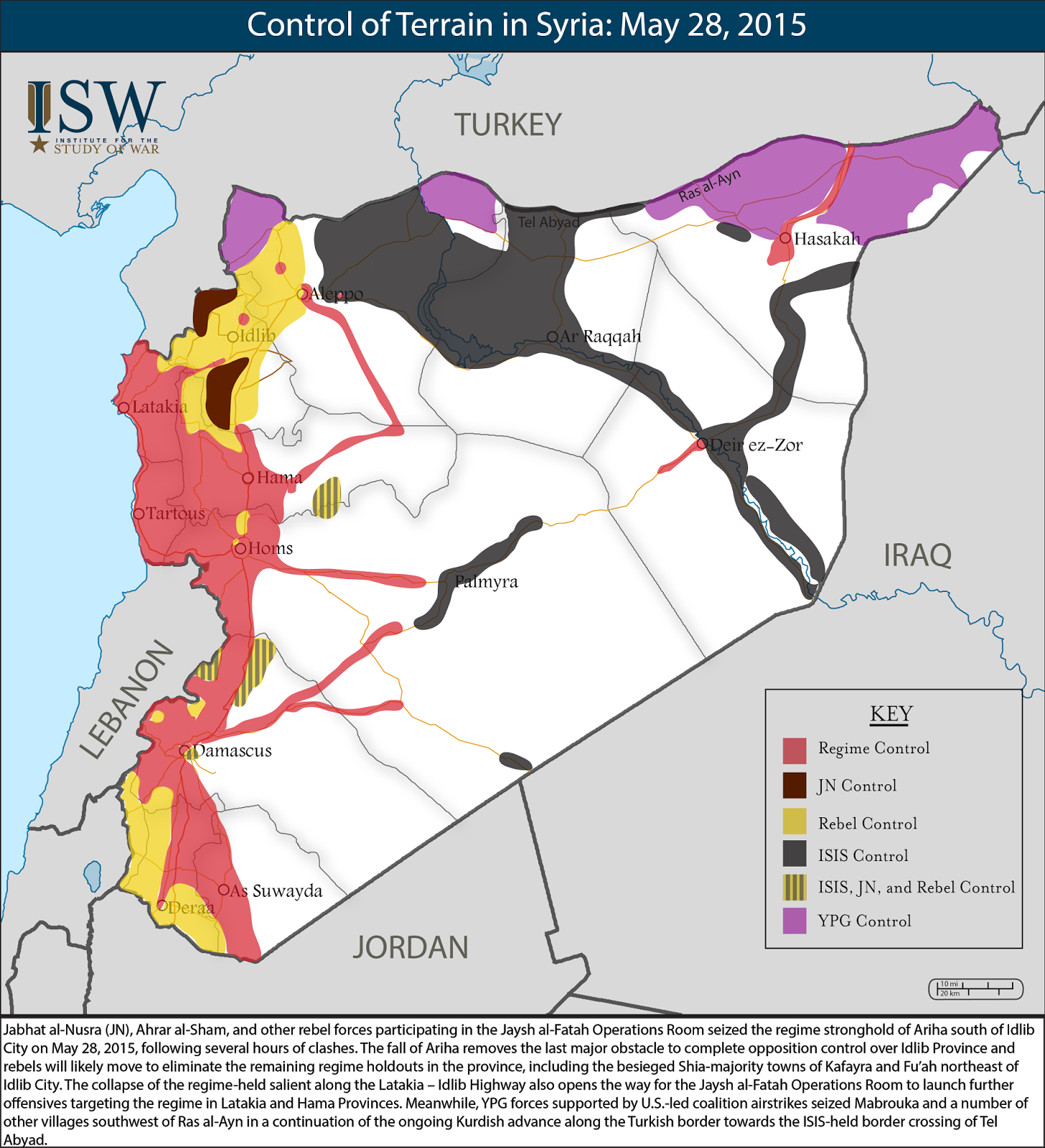 Control of Terrain in Syria: May 28, 2015