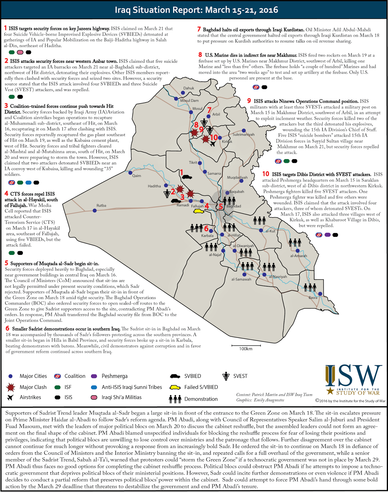 Iraq Situation Report: March 15-21, 2016