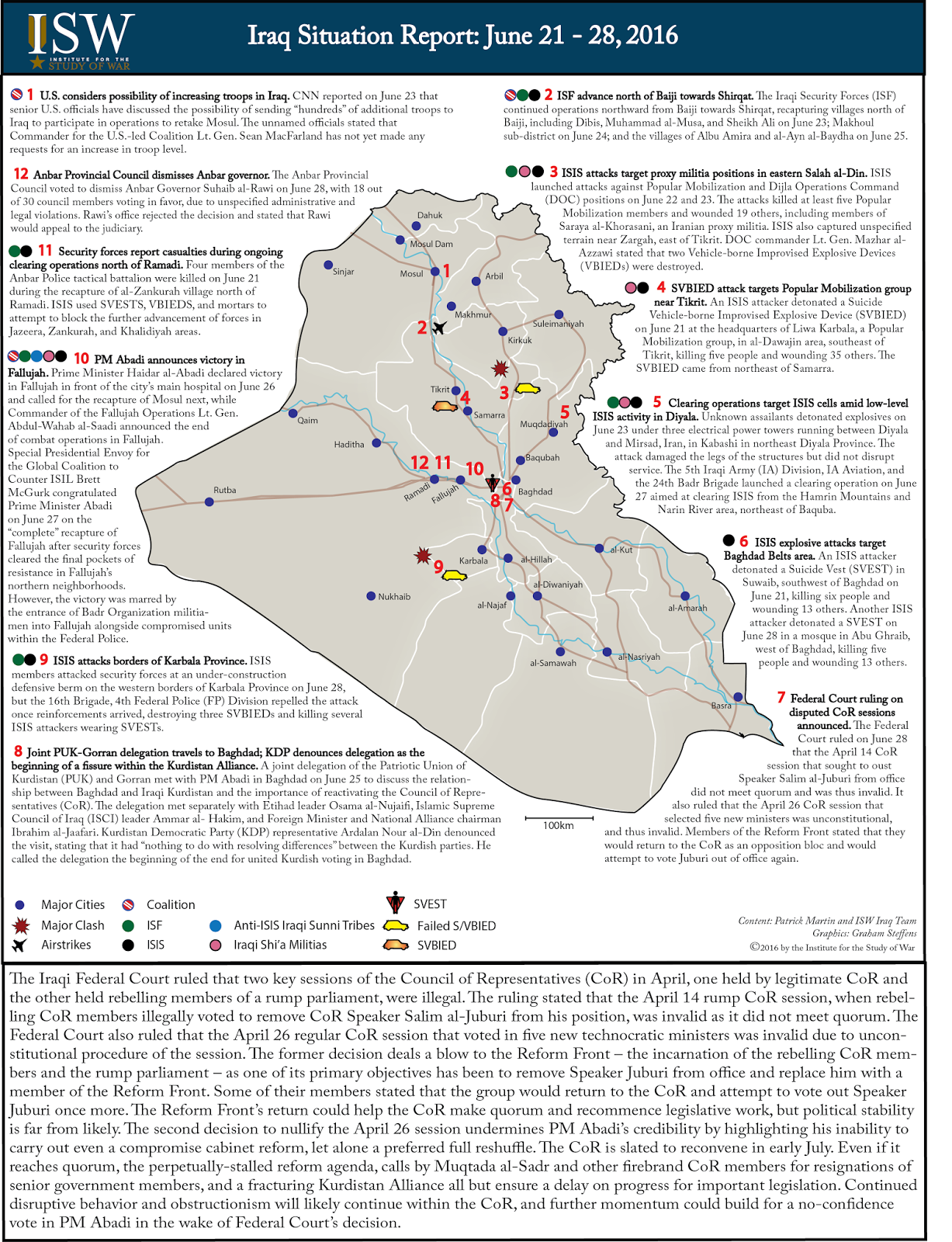 Iraq Situation Report: June 21 – 28, 2016