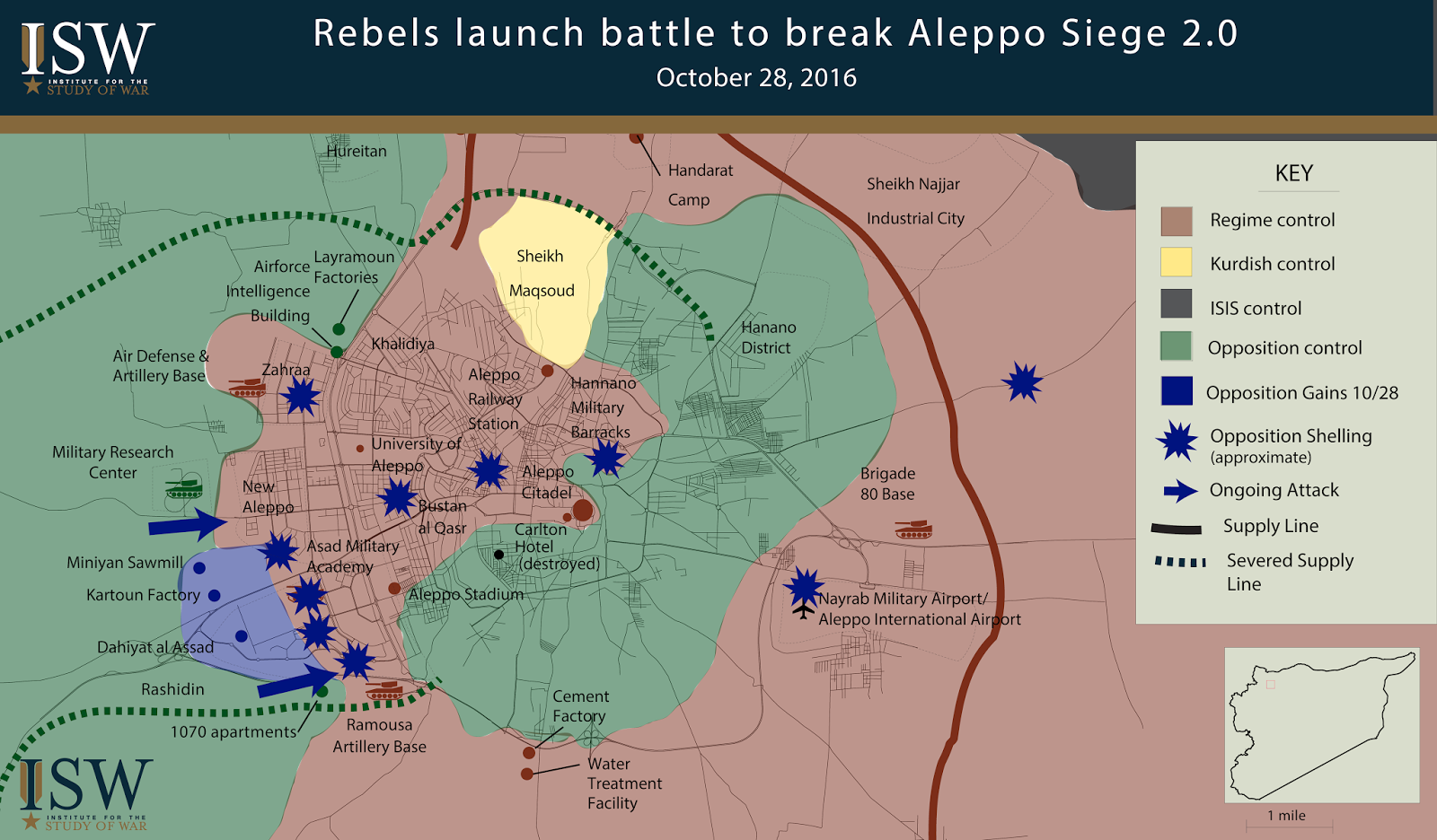 Rebels Launch Battle To Break Aleppo Siege 2.0 October 28, 2016