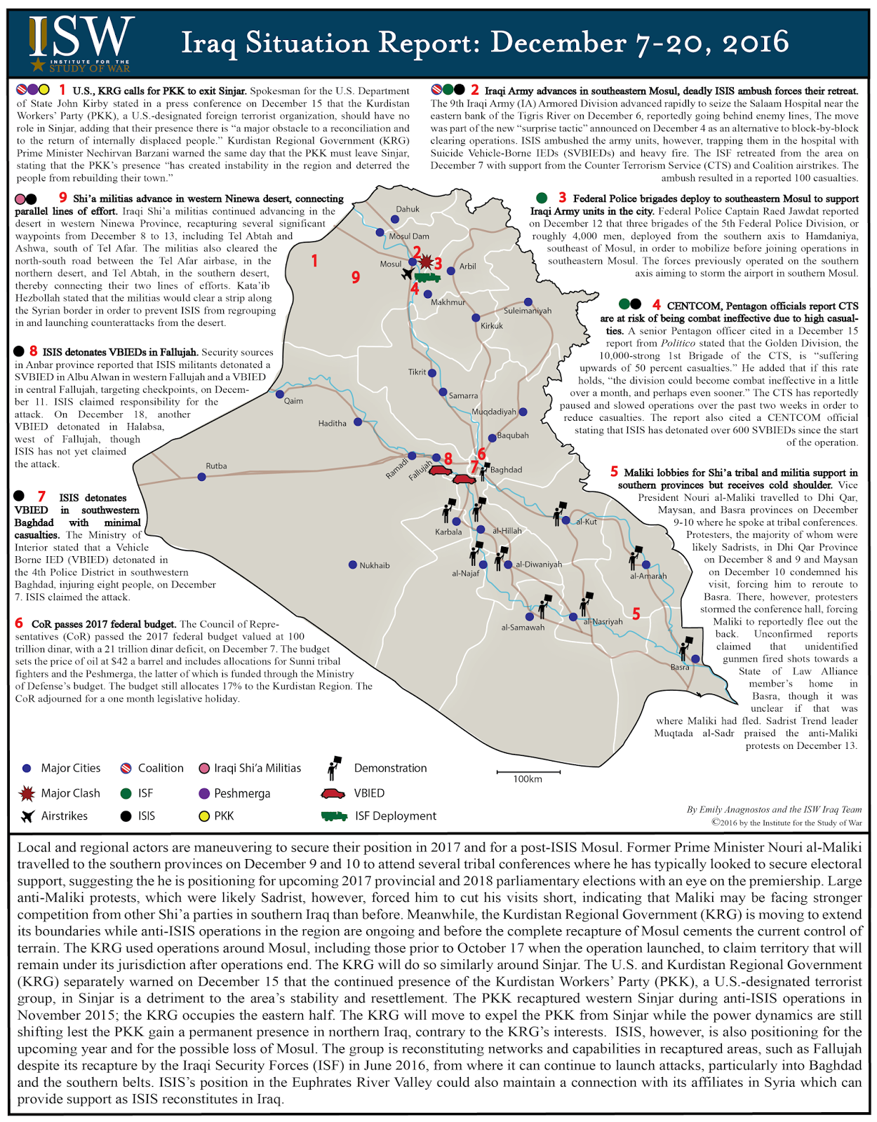 Iraq Situation Report: December 7-20, 2016