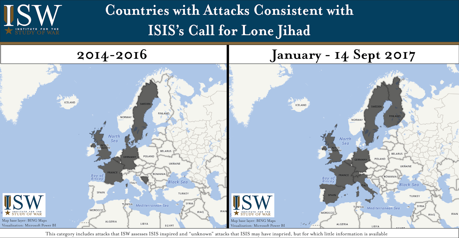 Countries With Attacks Consistent With ISIS’s Call For Lone Jihad