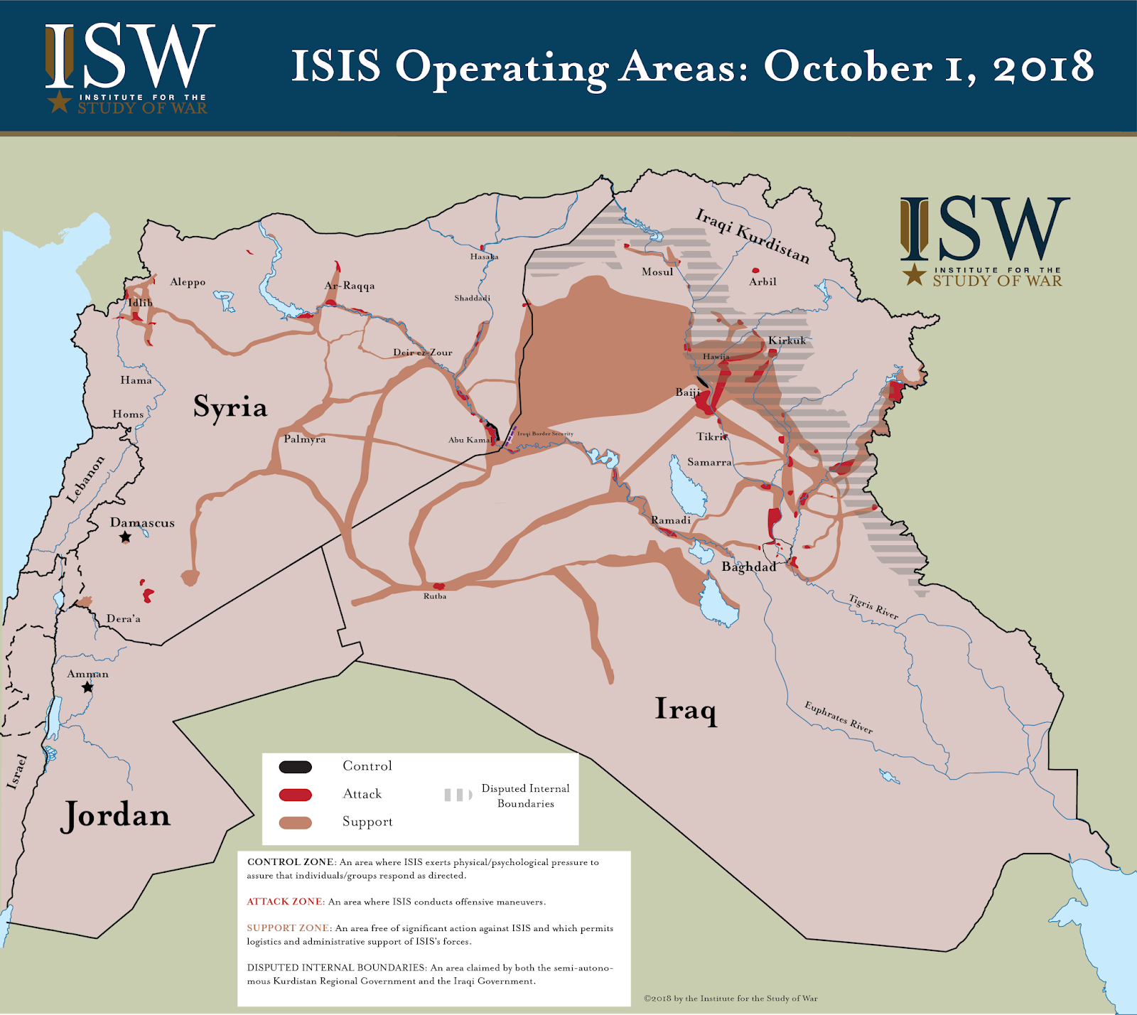 Isis Operating Areas: October 1, 2018