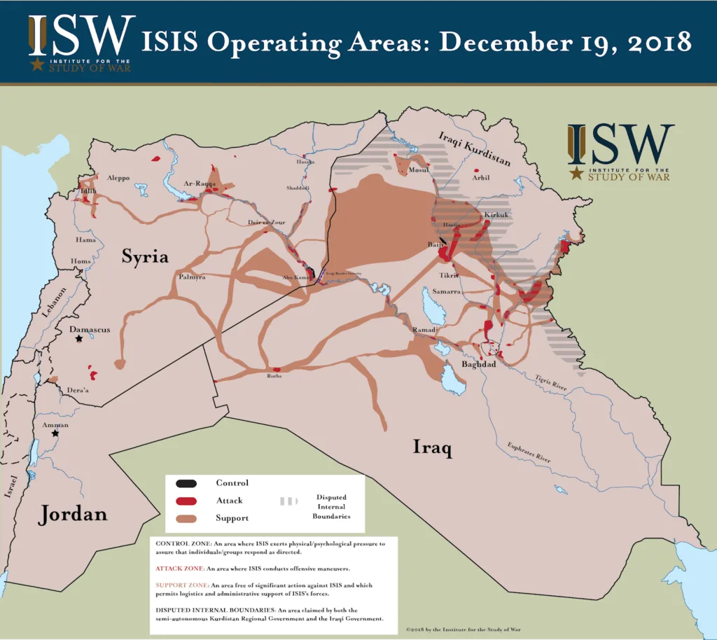 ISIS Operating Areas: December 19, 2018