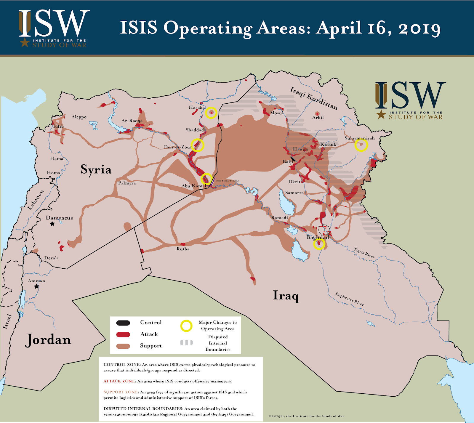 Isis Operating Areas: April 16, 2019