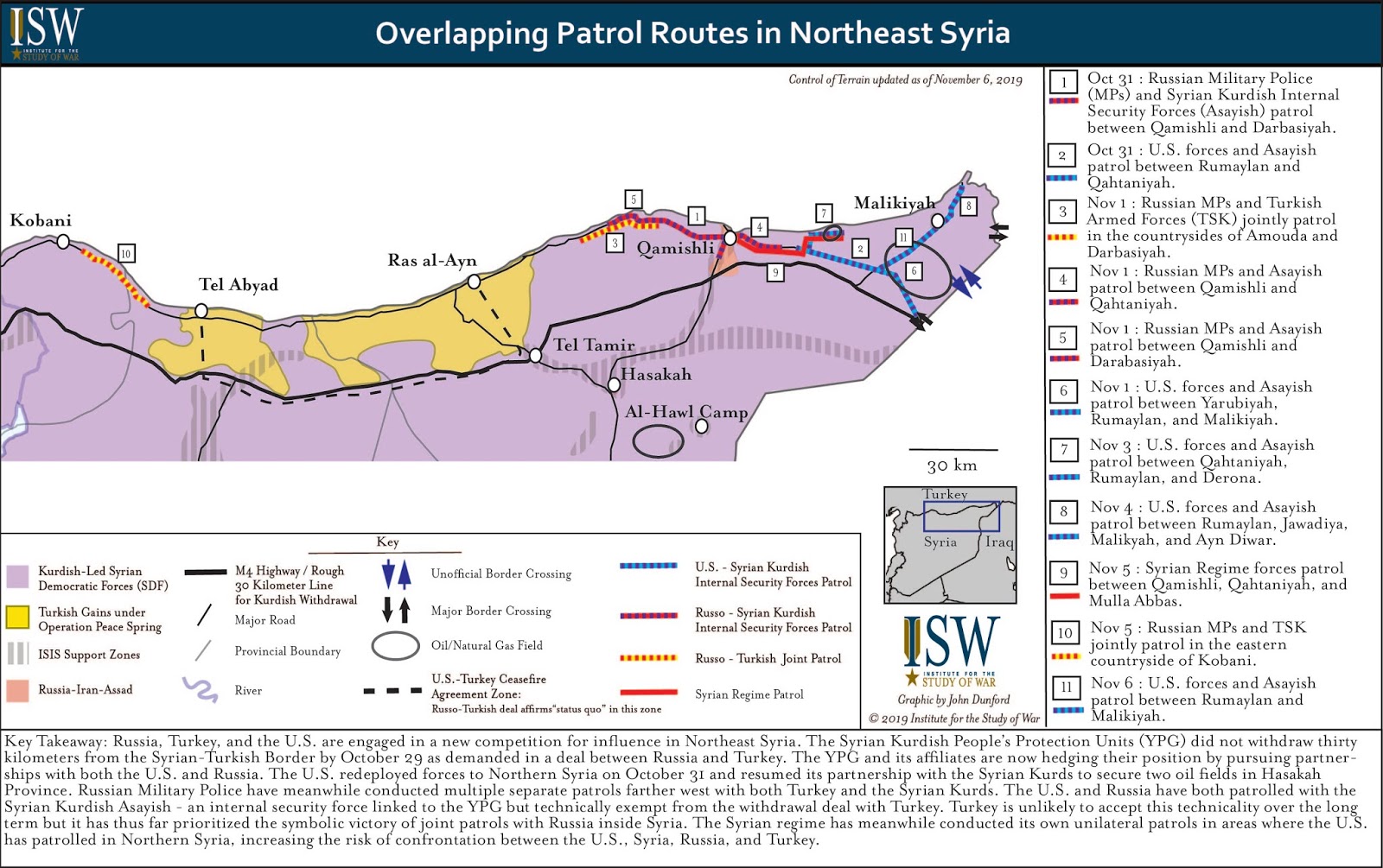 Overlapping Patrol Routes in Northeast Syria