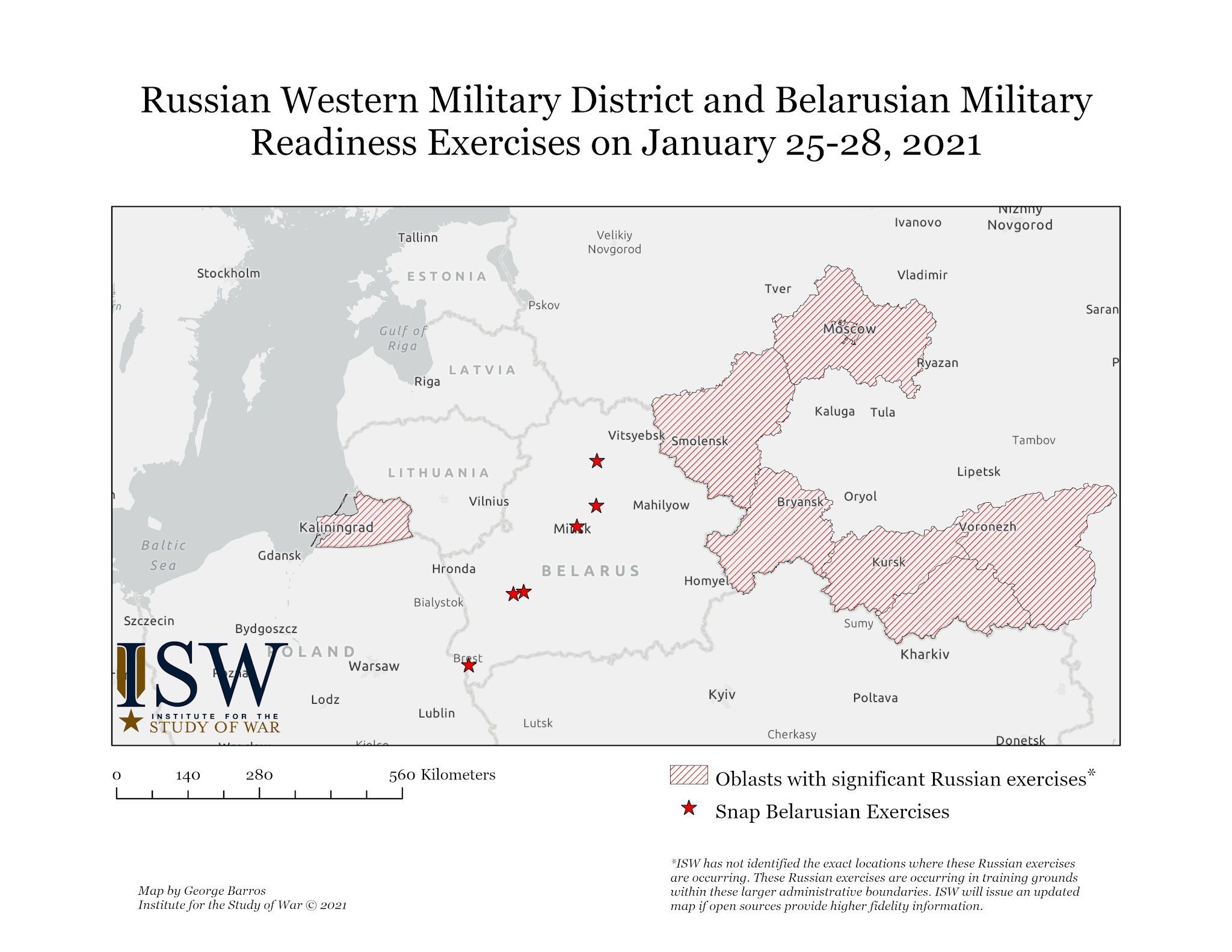 Russian Western Military District and Belarusian Military Readiness Exercises On January 25-28, 2021