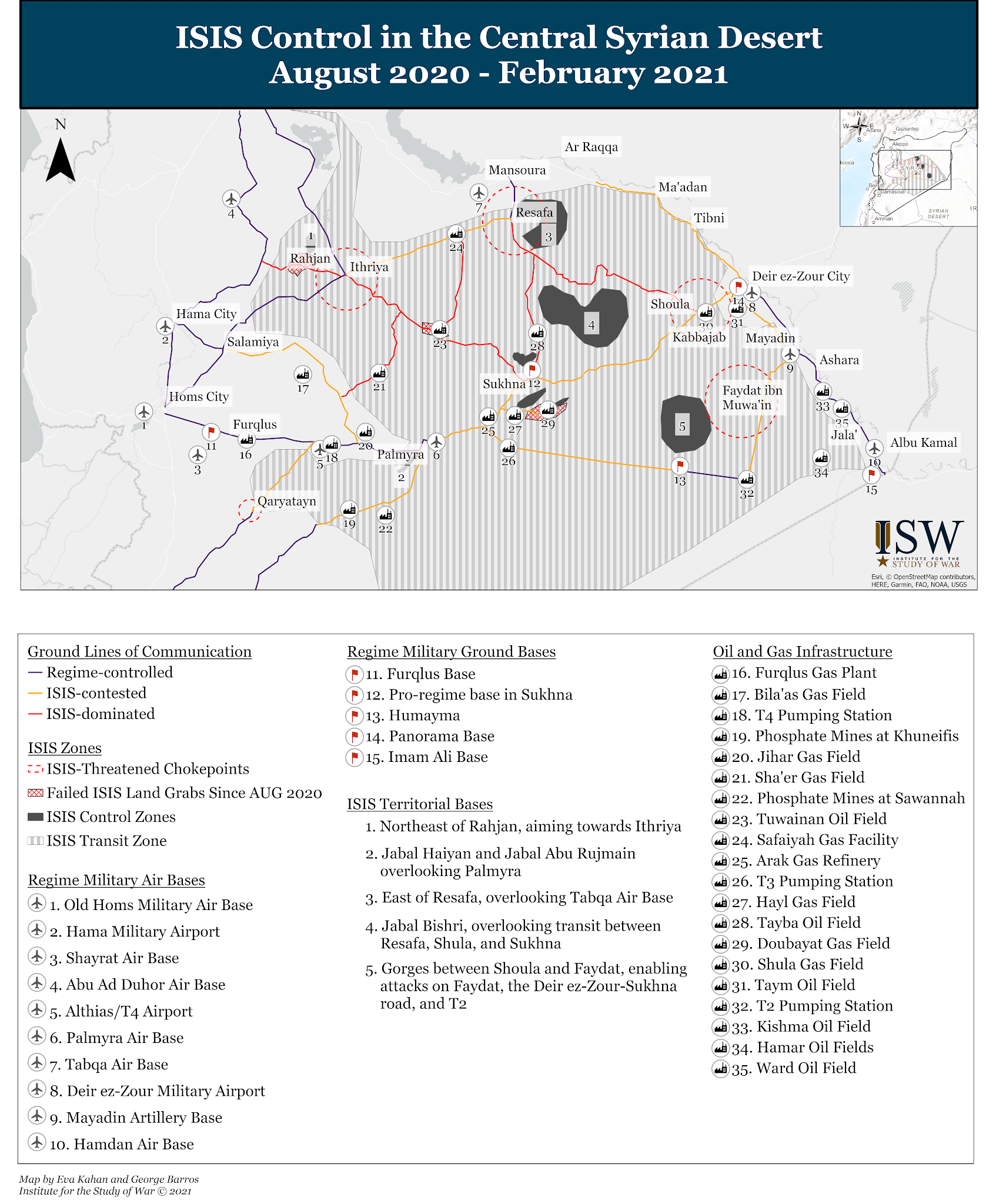 Isis Control in the Central Syrian Desert August 2020 – February 2021
