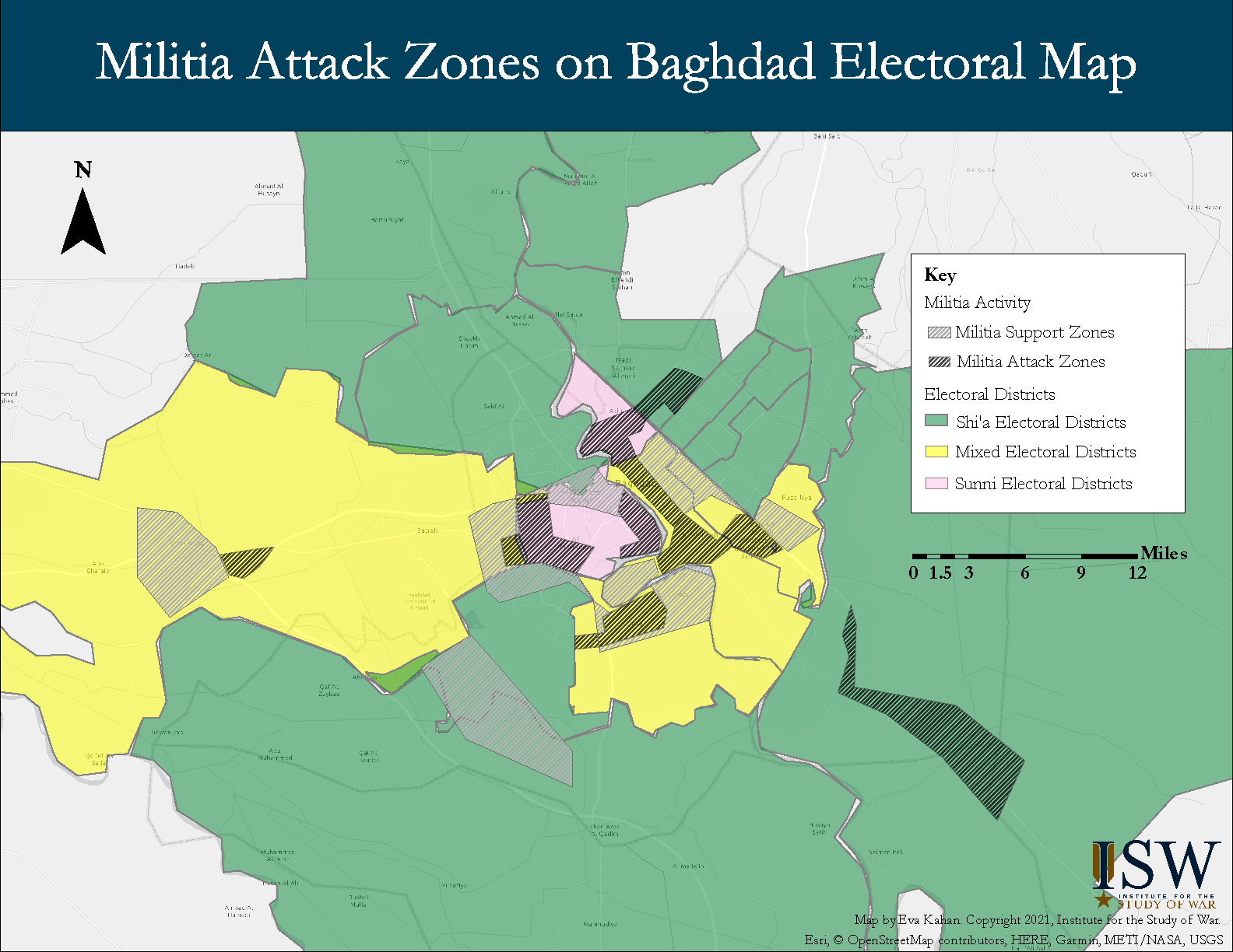 Militia Attack Zones On Baghdad Electoral Map