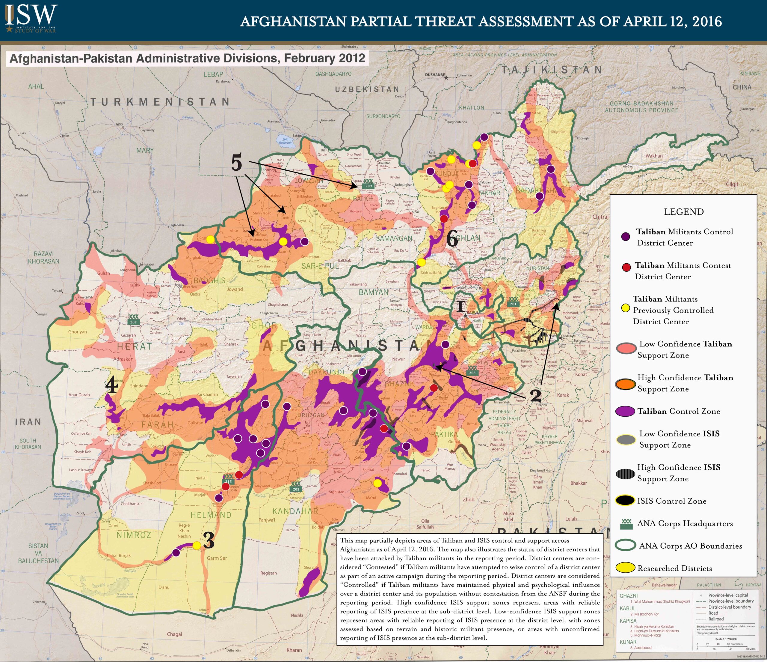 AFGHANISTAN PARTIAL THREAT ASSESSMENT AS OF APRIL 12, 2016