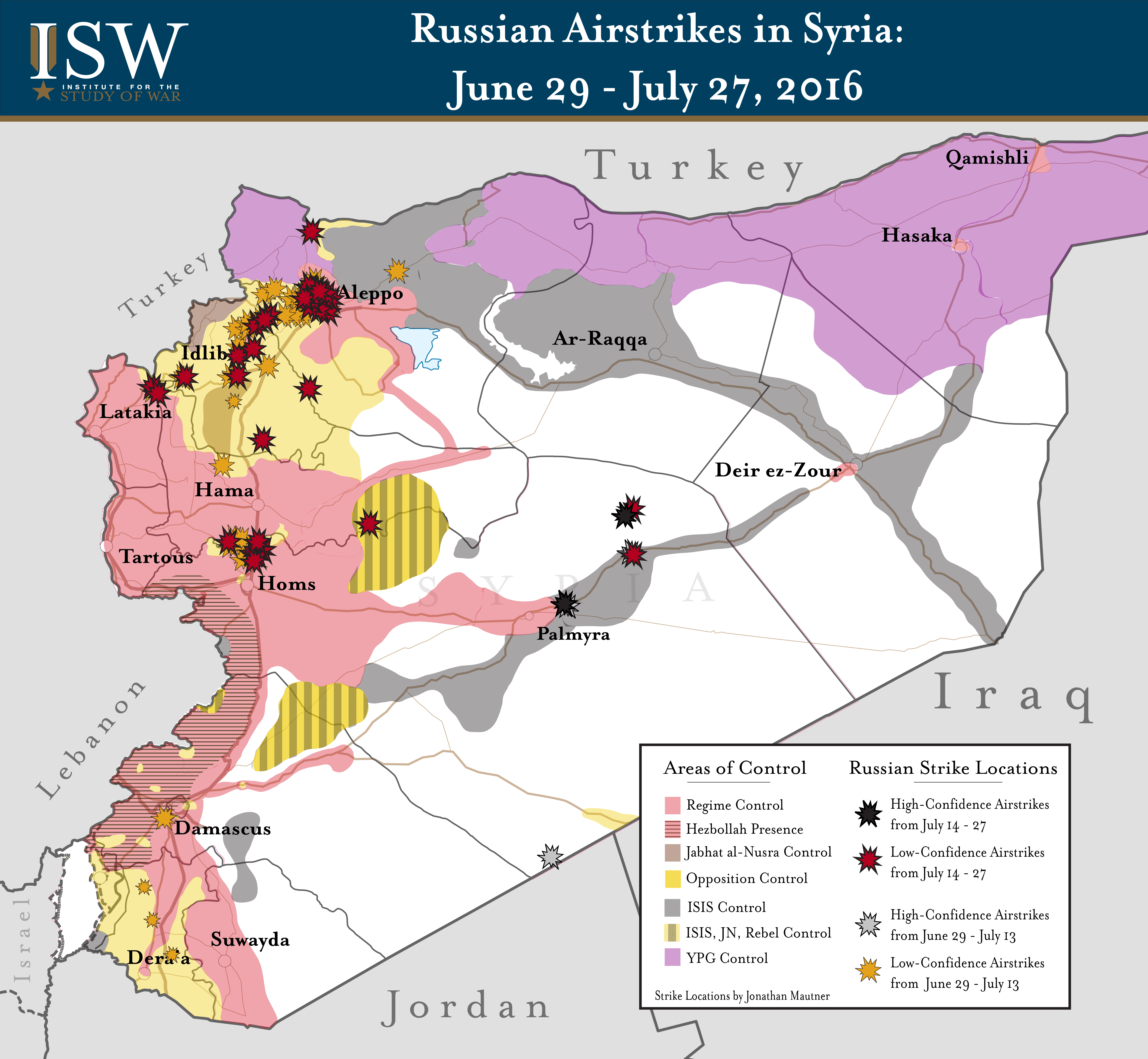 Russian Airstrikes in Syria: June 29 - July 27, 2016