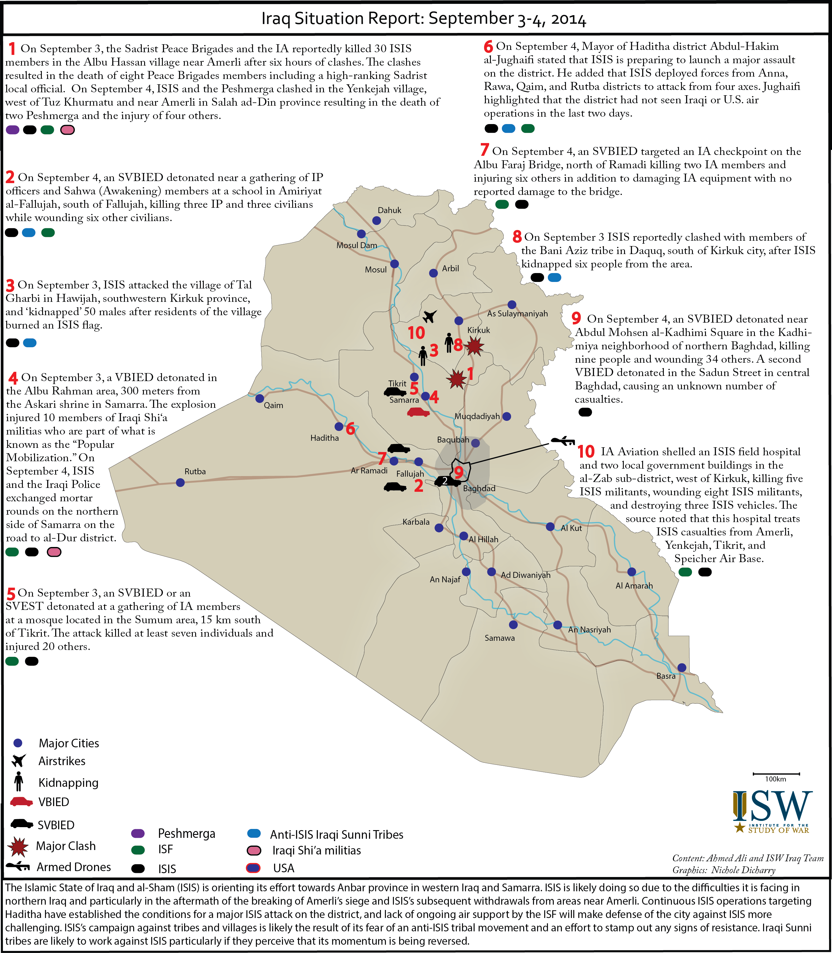 Iraq Situation Report: September 3-4, 2014