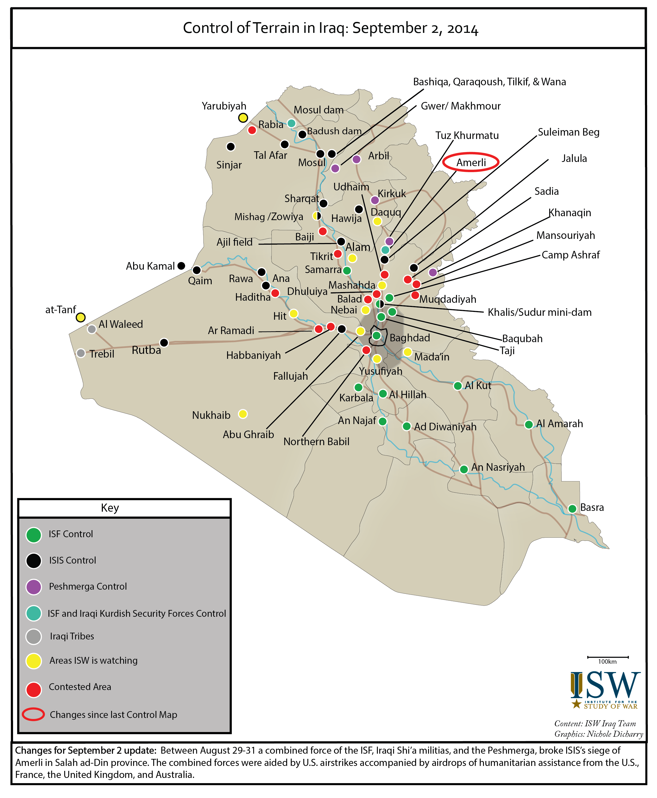 Control of Terrain in Iraq: September 2, 2014