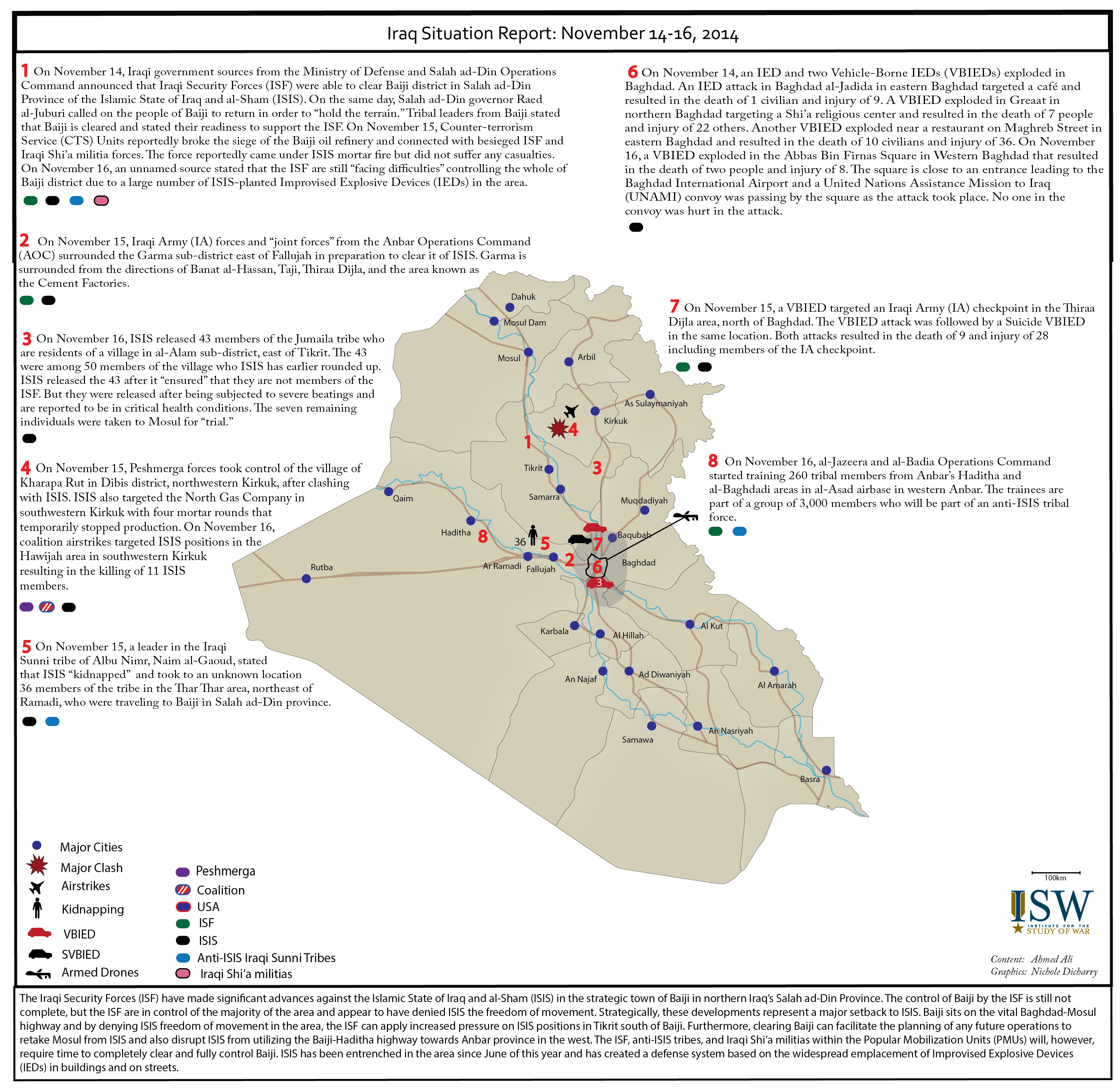Iraq Situation Report: November 14-16, 2014