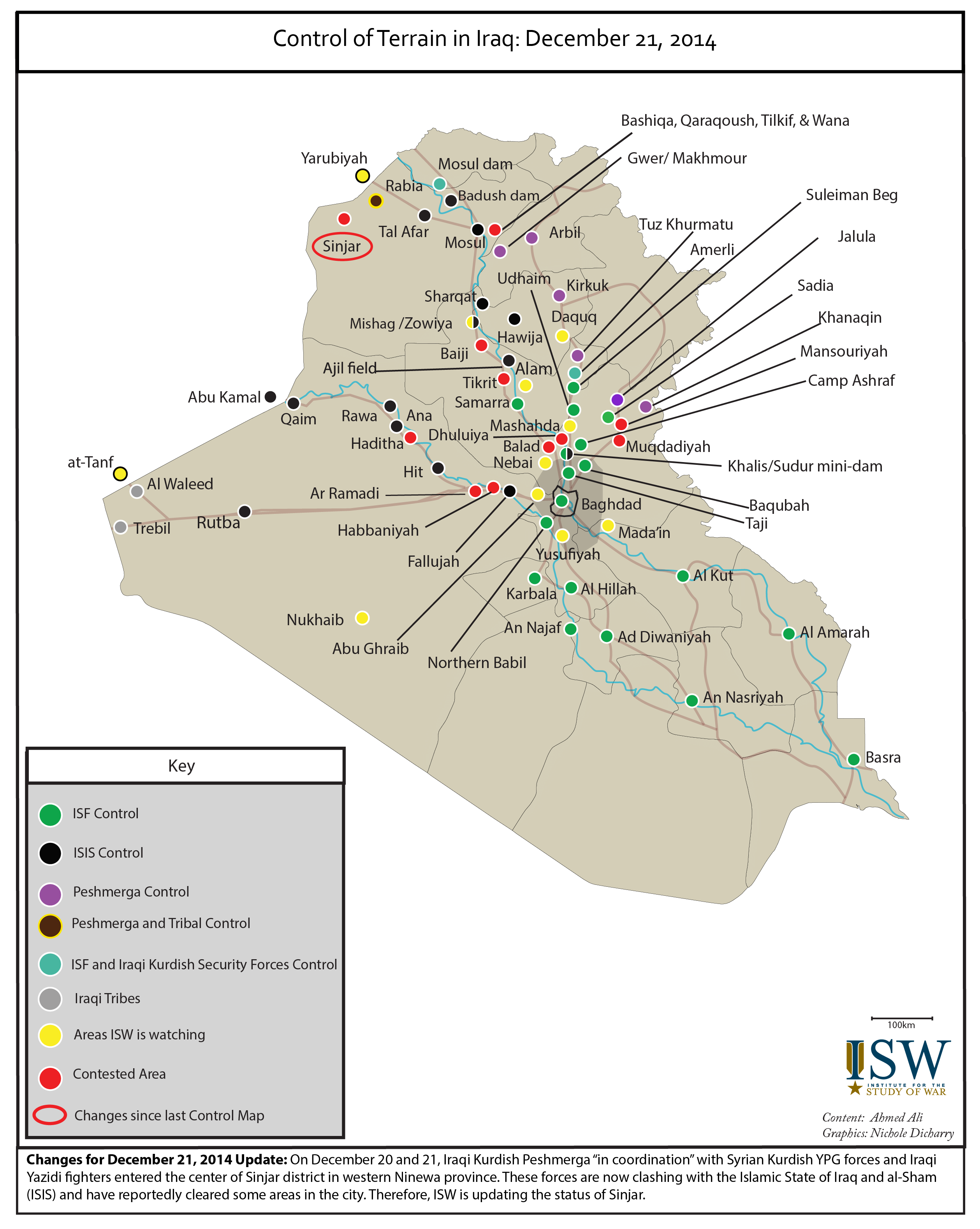 Control of Terrain in Iraq: December 21, 2014