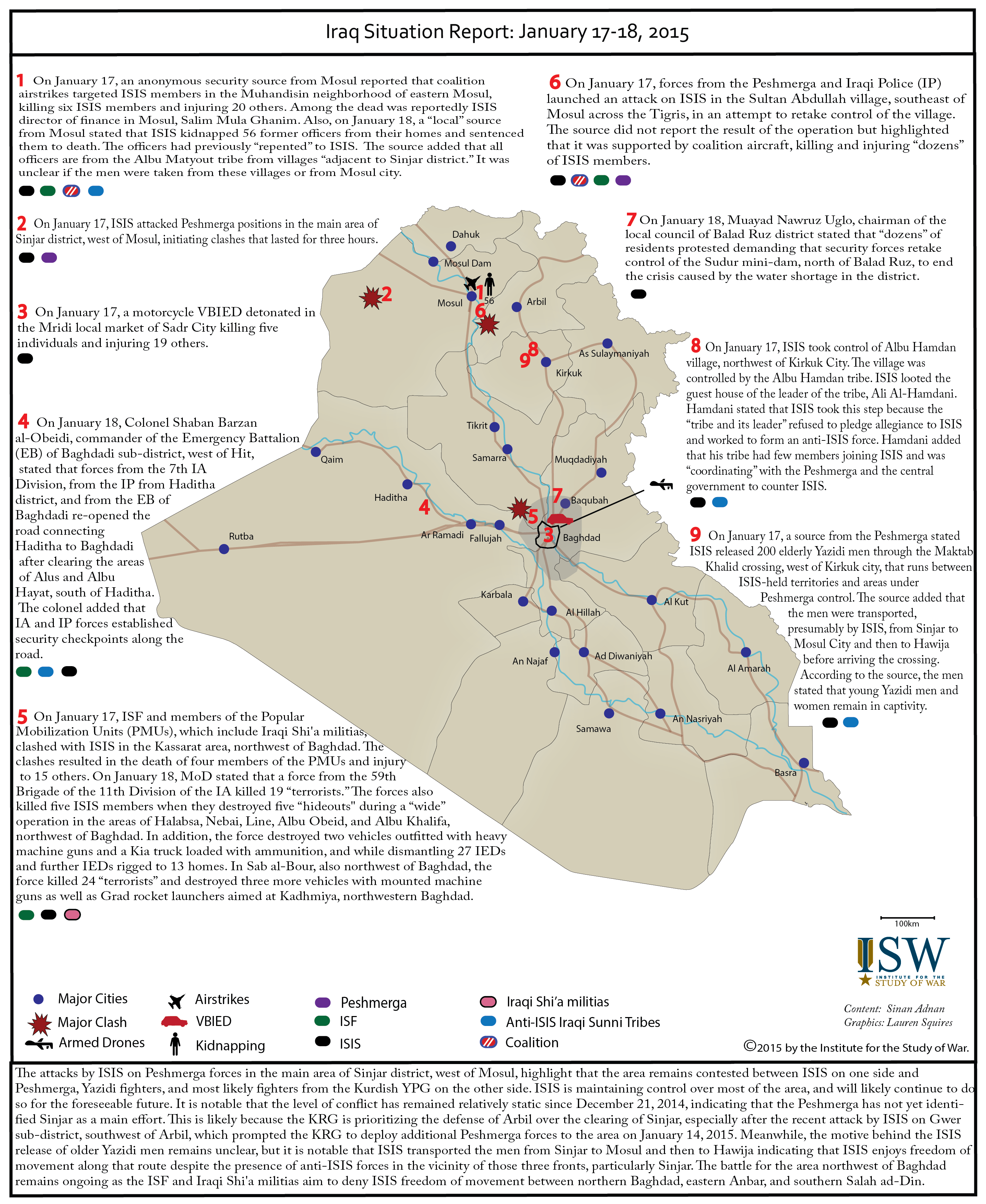Iraq Situation Report: January 17-18, 2015