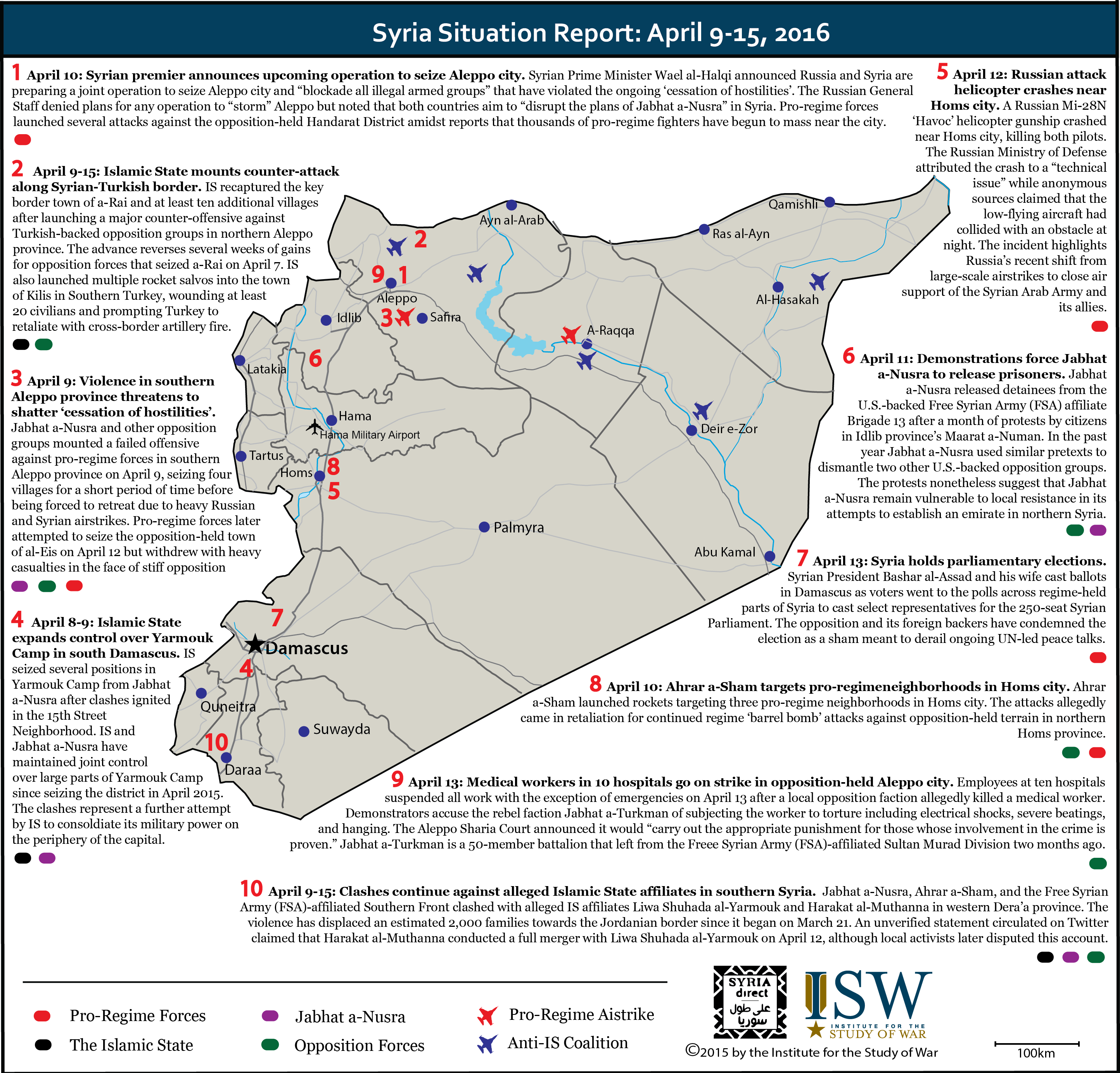 Syria Situation Report: April 9-15, 2016