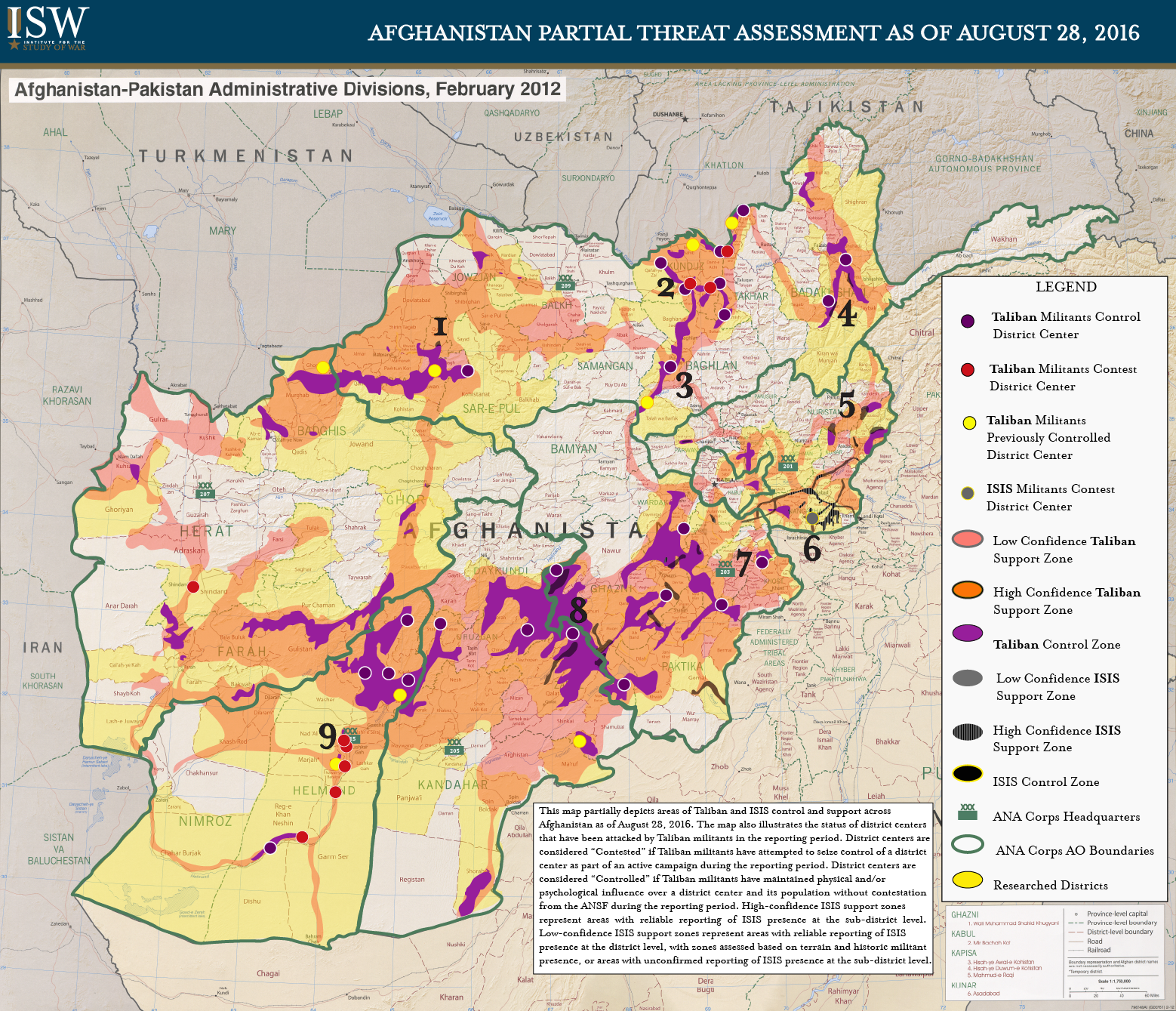 AFGHANISTAN PARTIAL THREAT ASSESSMENT AS OF AUGUST 28, 2016