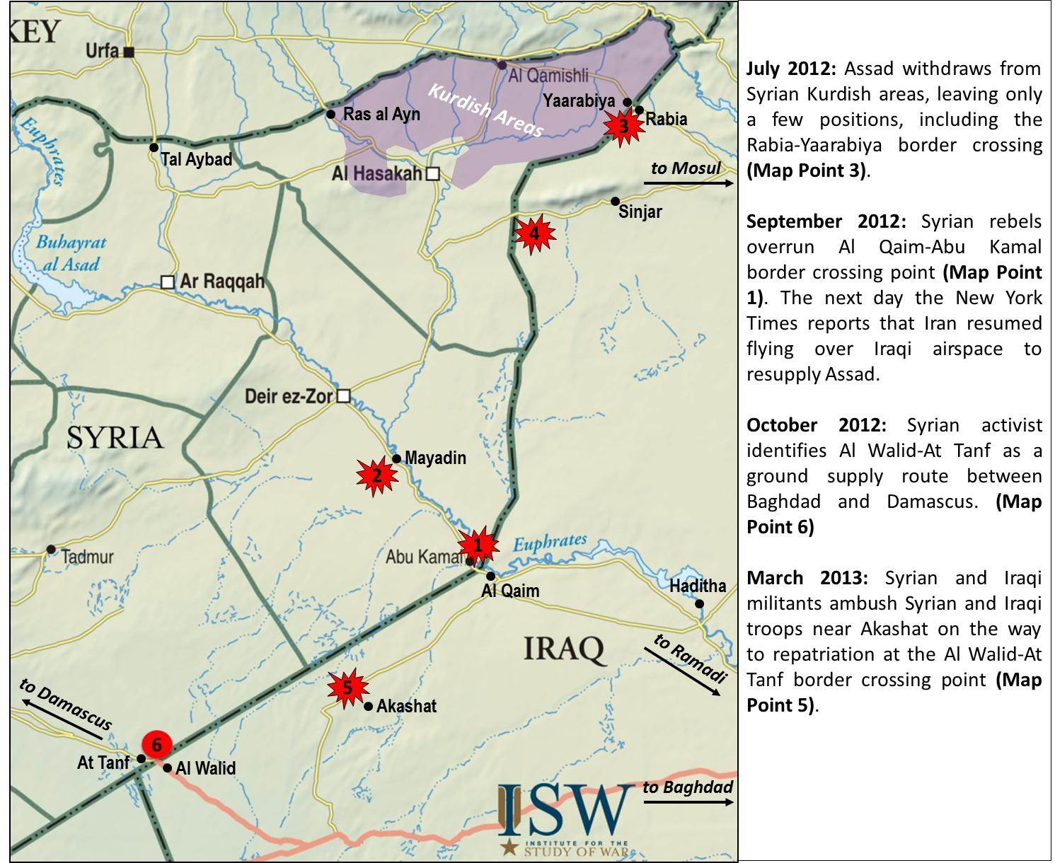 July 2012: Assad withdraws from Syrian Kurdish areas