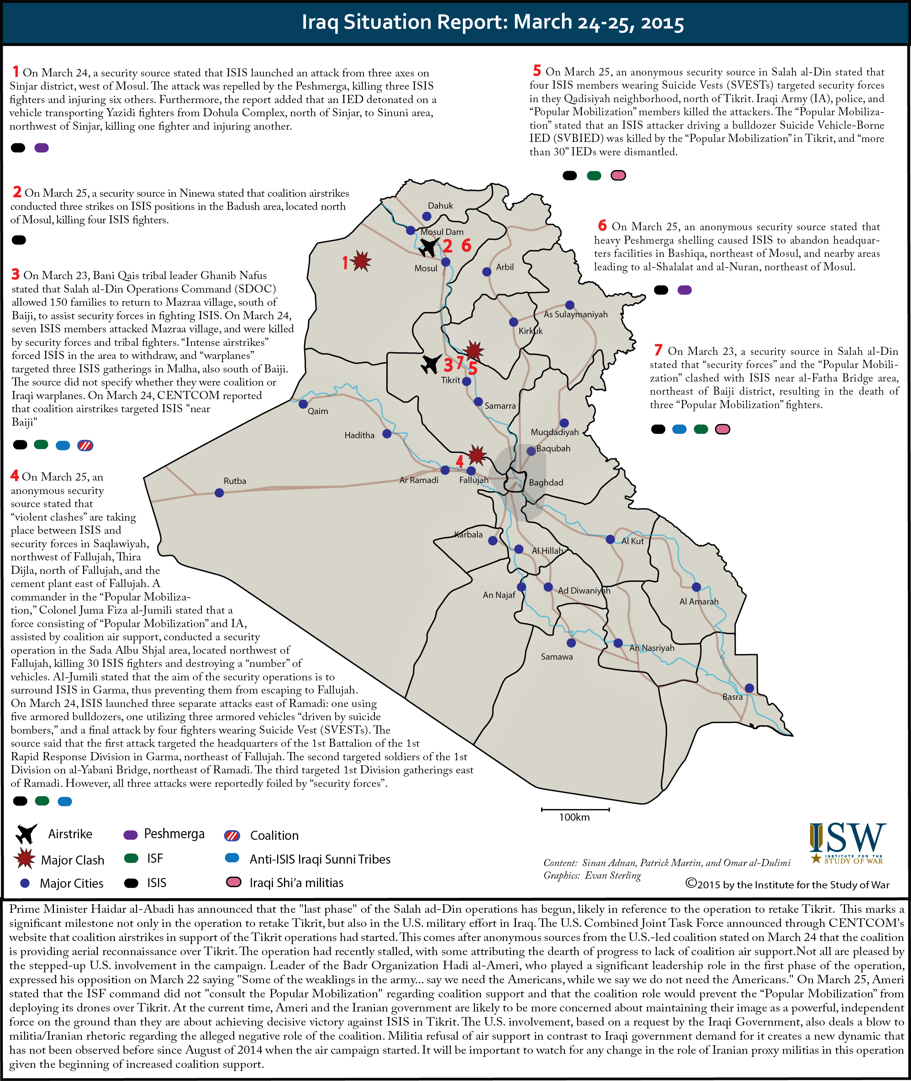 Iraq Situation Report: March 24-25, 2015
