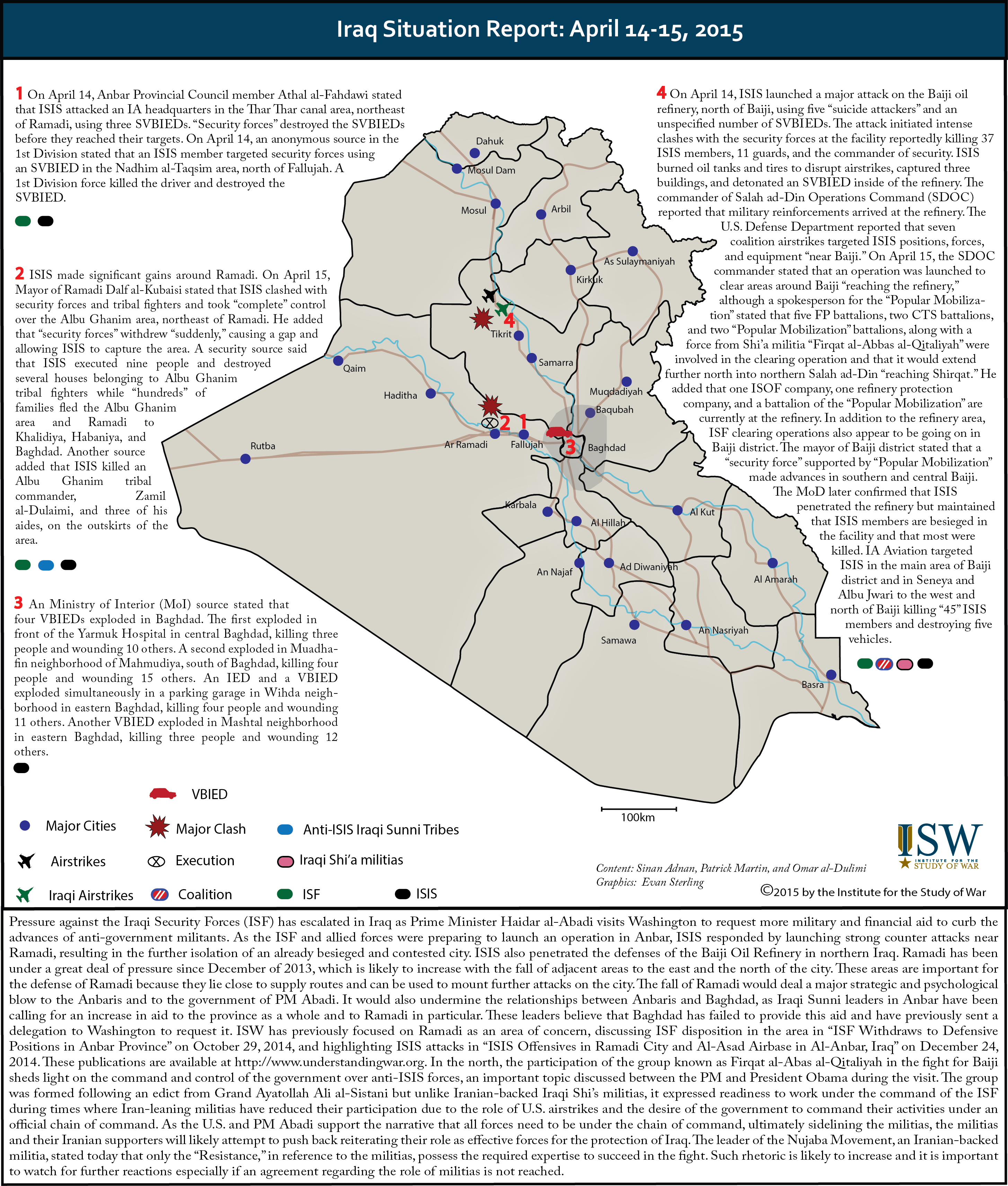 Iraq Situation Report: April 14-15, 2015