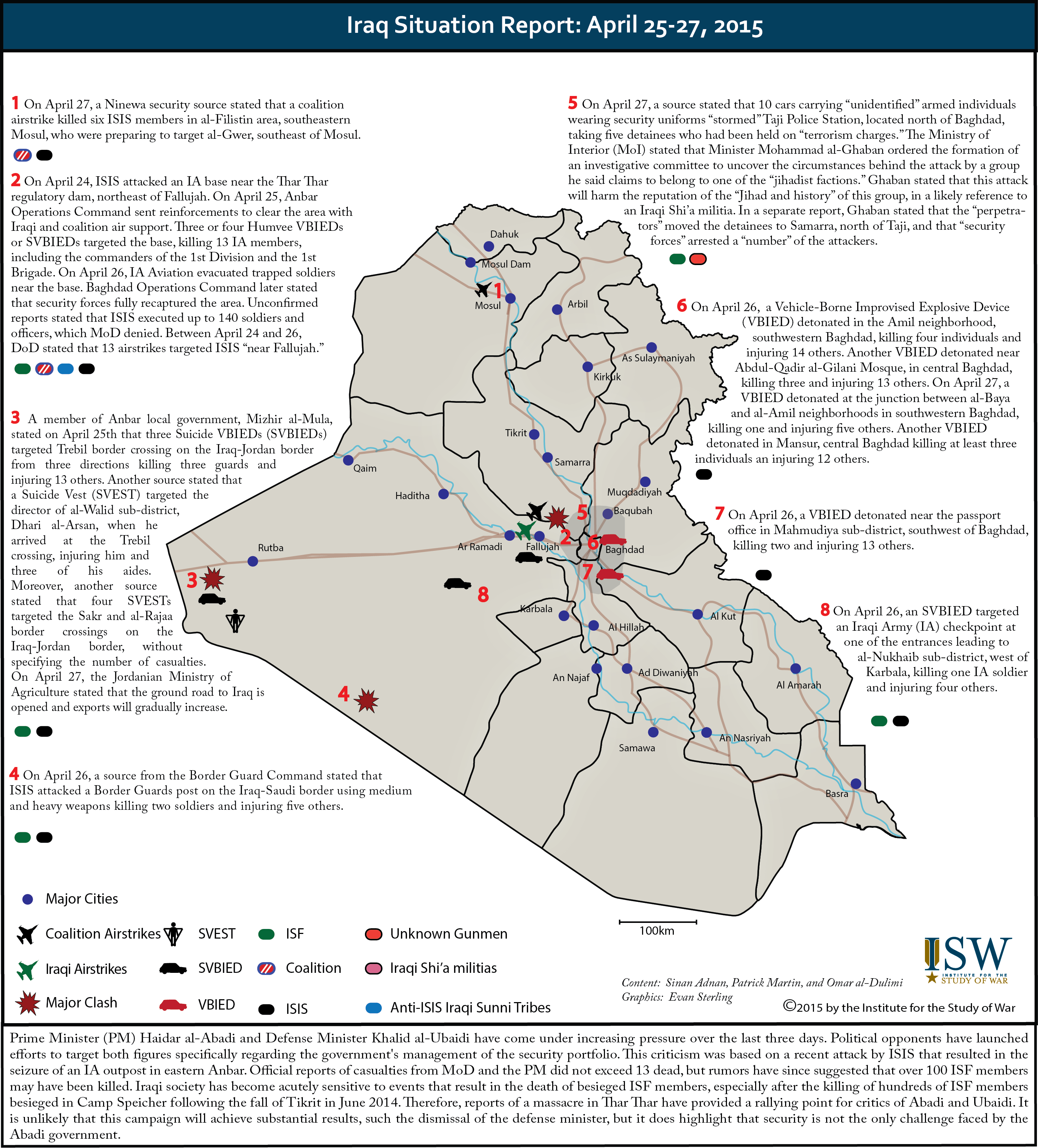 Iraq Situation Report: April 25-27, 2015