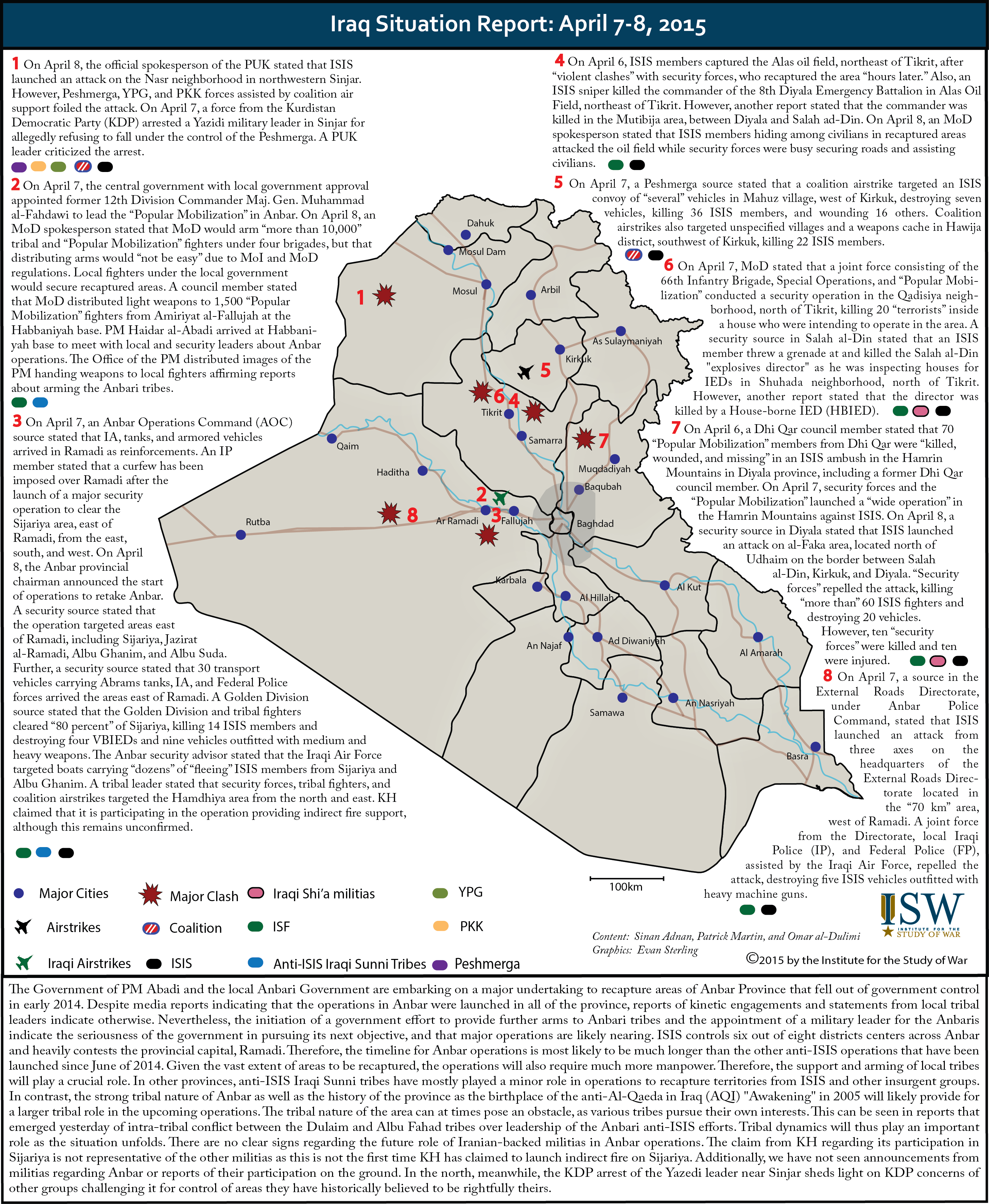 Iraq Situation Report: April 7-8, 2015