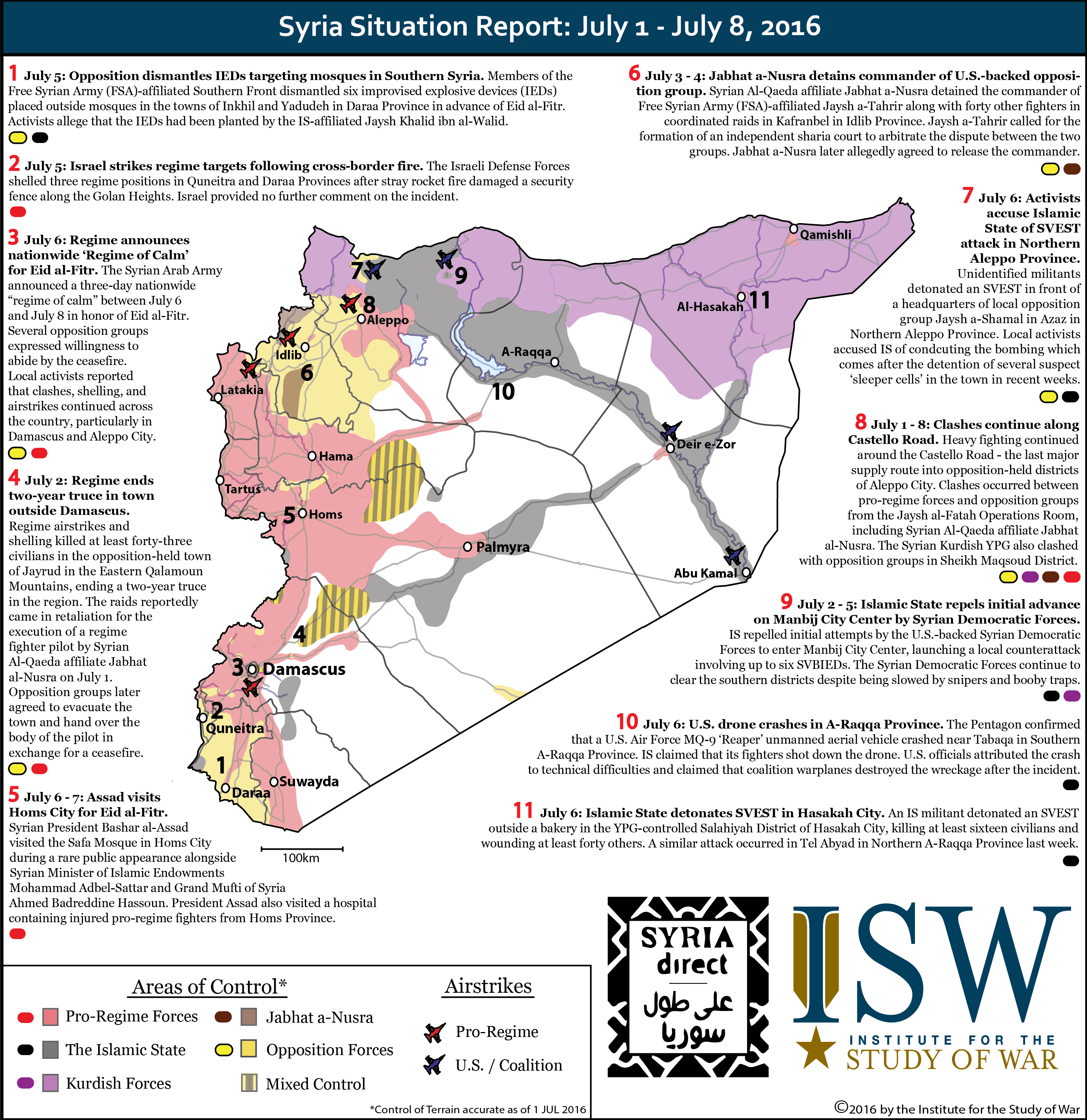 Syria Situation Report: July 1 – July 8, 2016