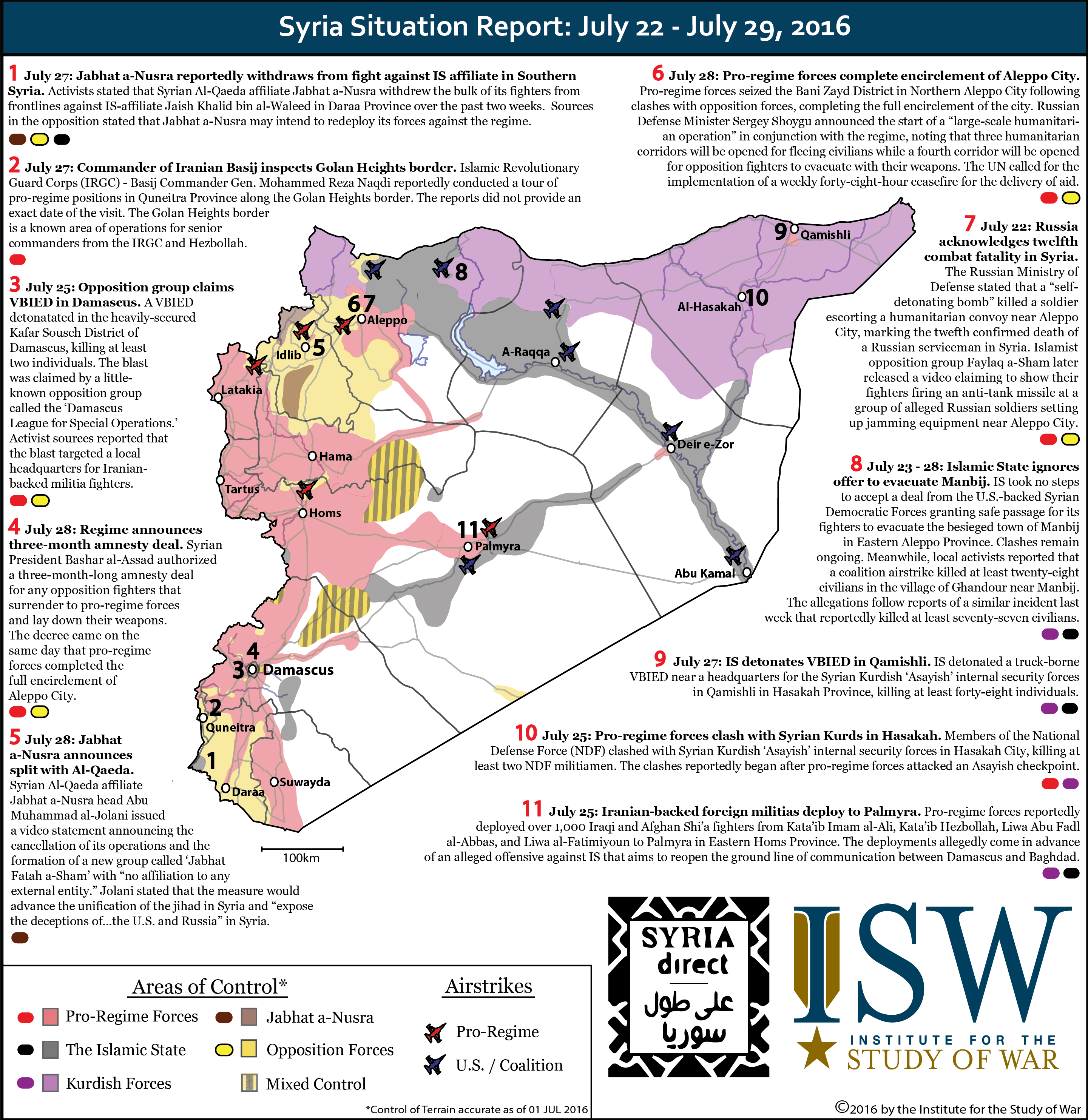 Syria Situation Report: July 22 – July 29, 2016
