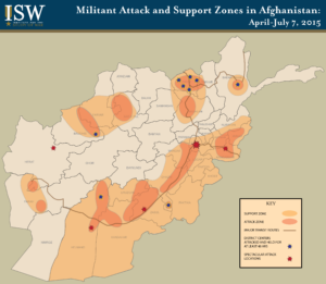 Militant Attack and Support Zones in Afghanistan: April – July 7, 2015