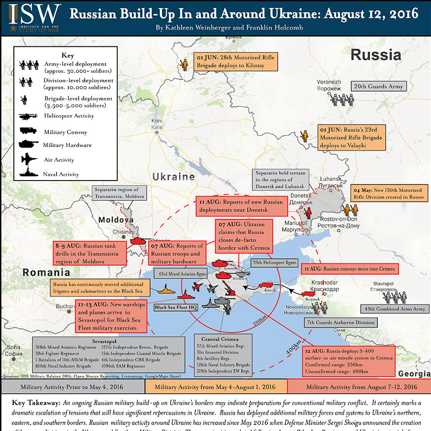 Russian Build-Up In and Around Ukraine: August 12, 2016
