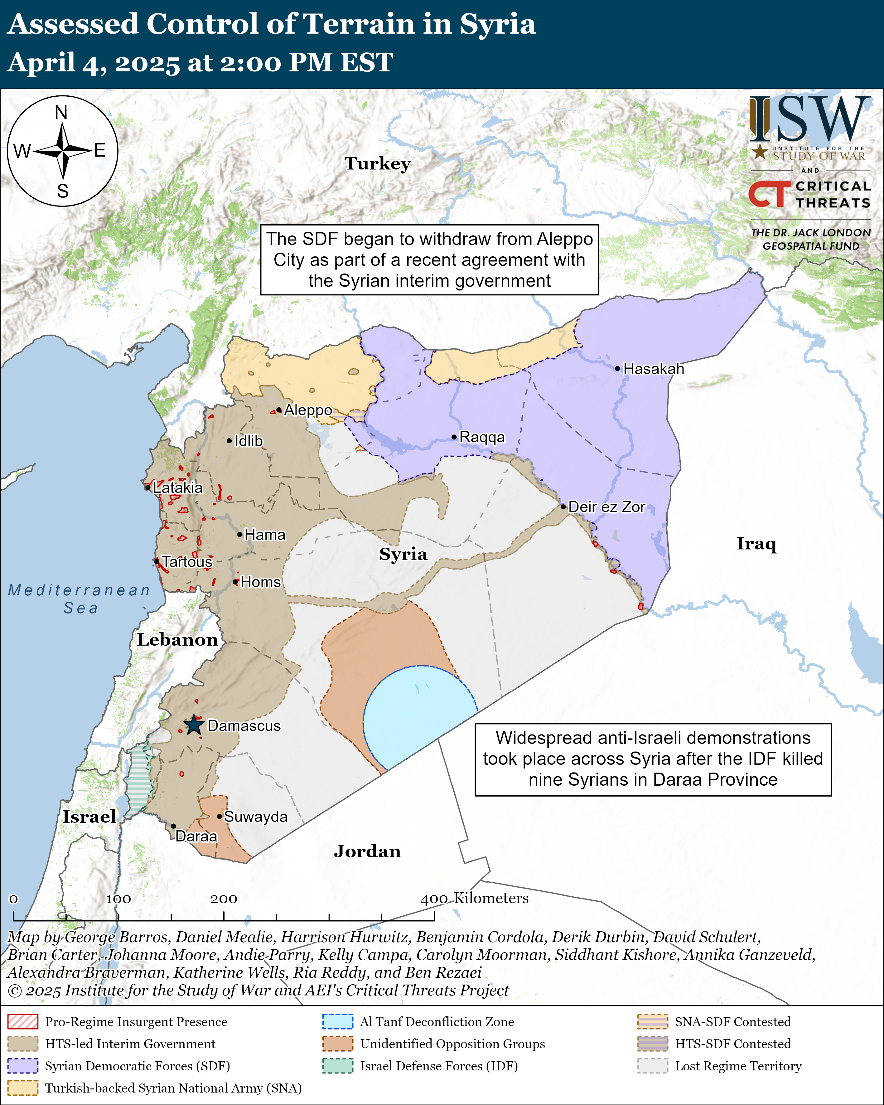 Assessed Control of Terrain in Syria