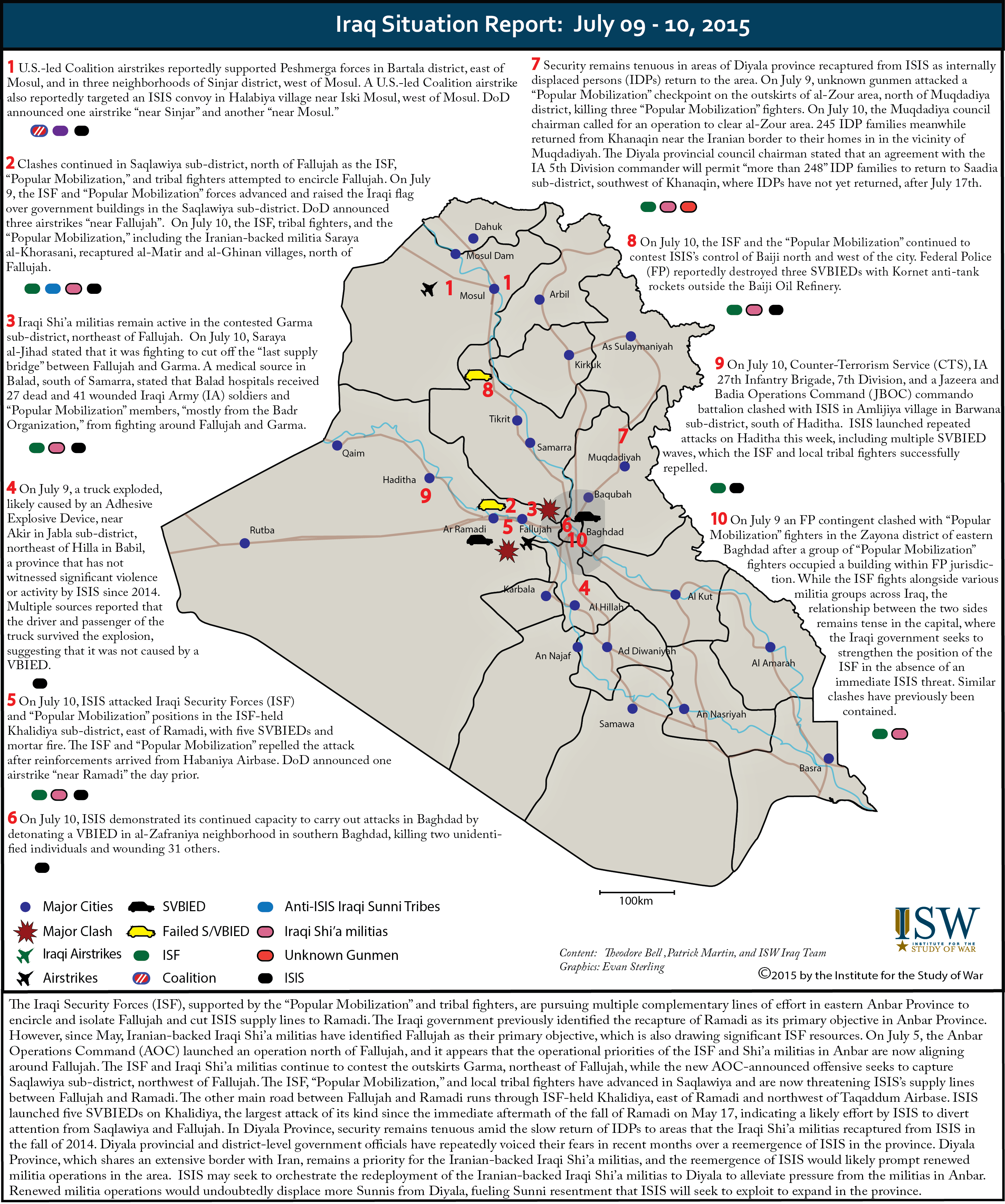 Iraq Situation Report: July 09 - 10, 2015