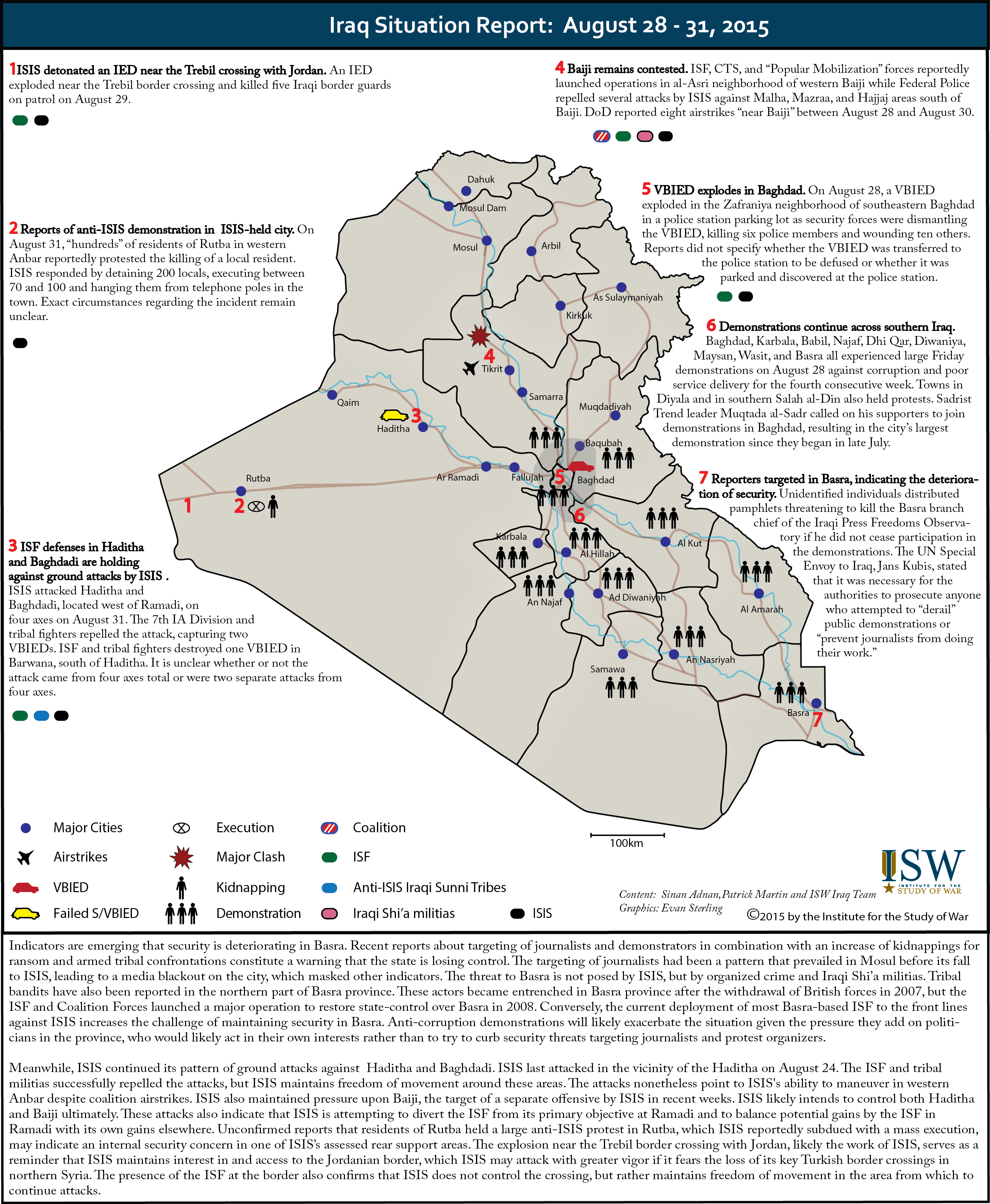 Iraq Situation Report: August 28 – 31, 2015