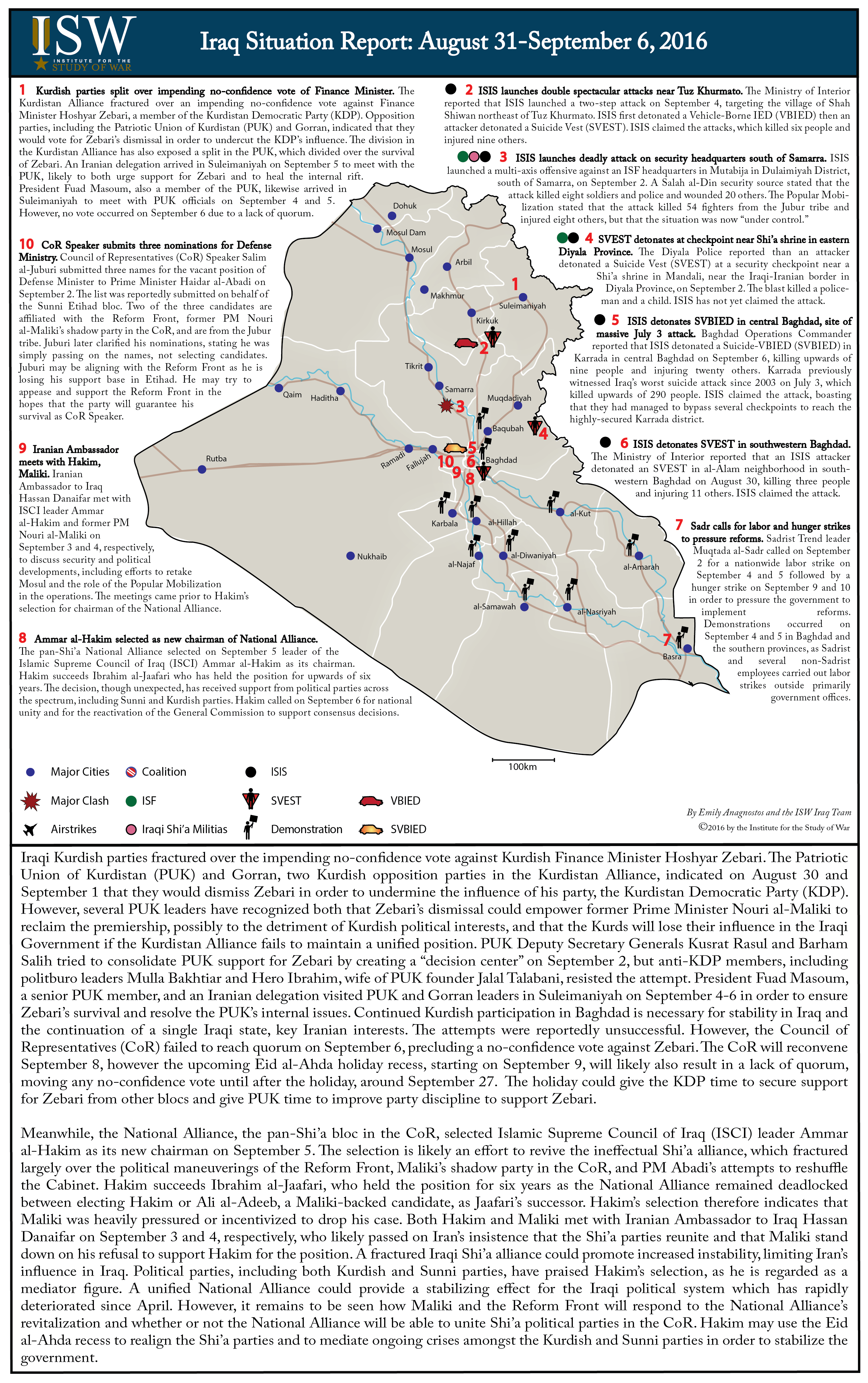 Iraq Situation Report: August 31-September 6, 2016