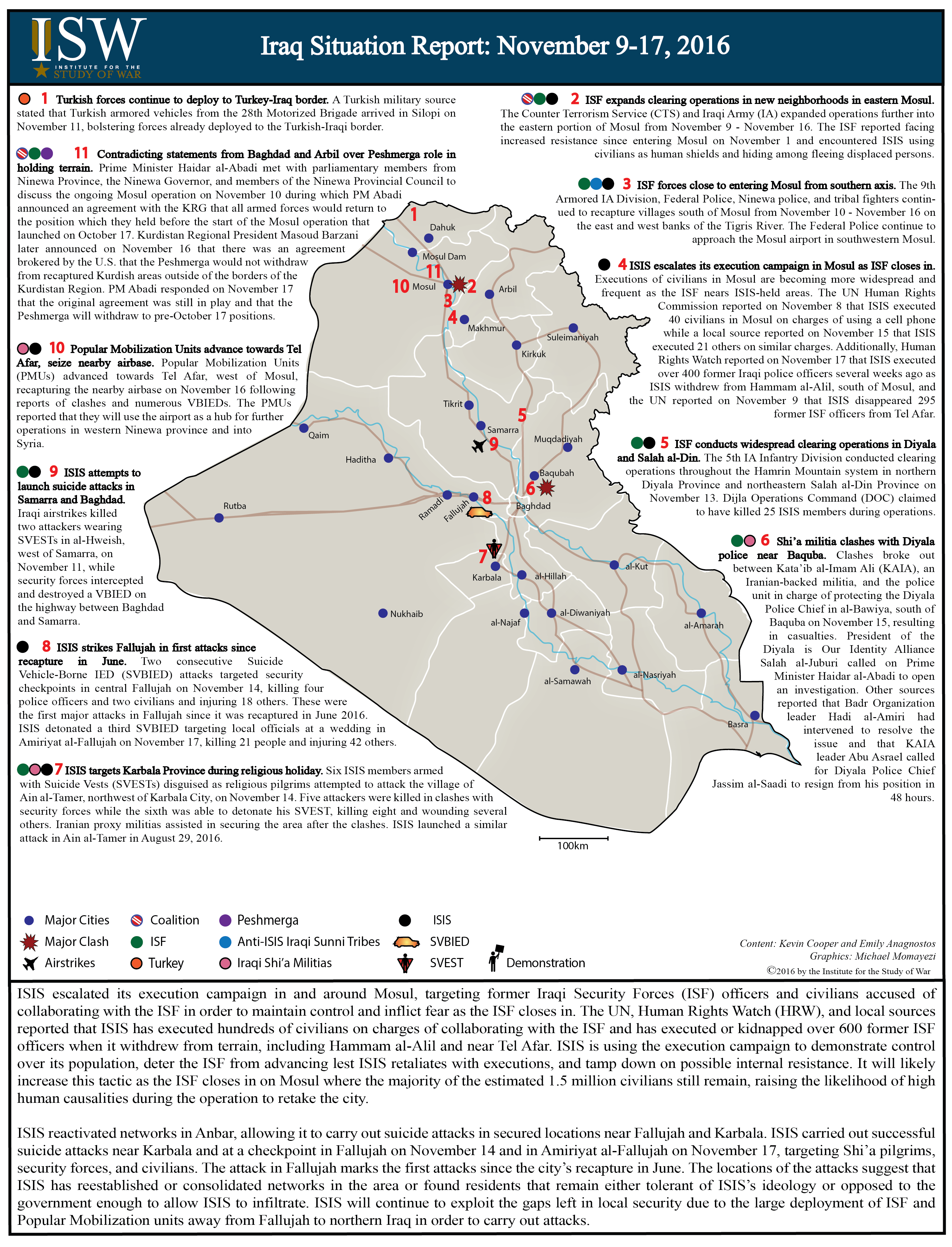 Iraq Situation Report: November 9-17, 2016