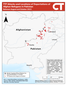 Ttp Attacks and Locations of Deportations of Afghan Refugees in Pakistan Between August and October 2023