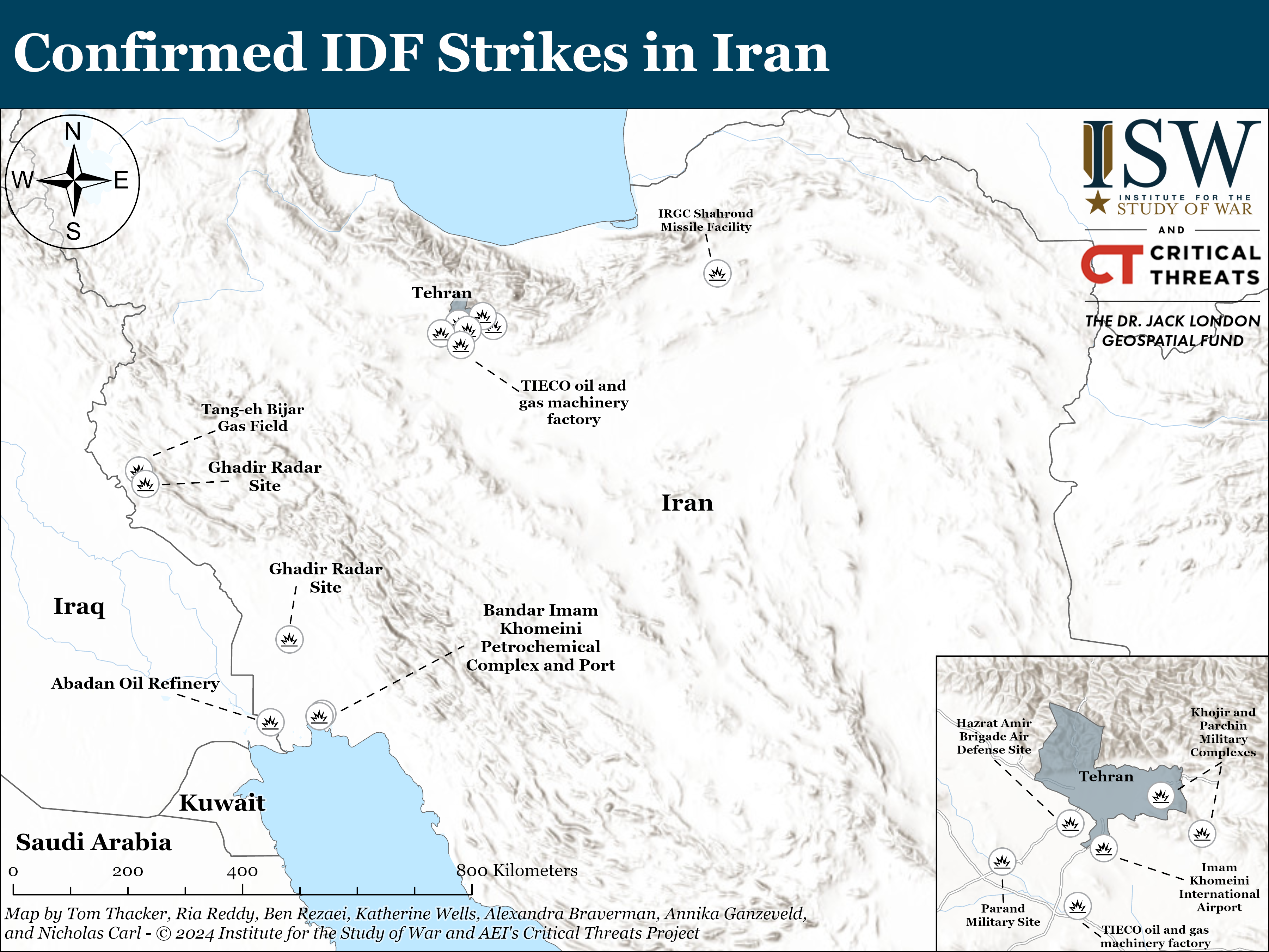 Confirmed IDF Strikes in Iran