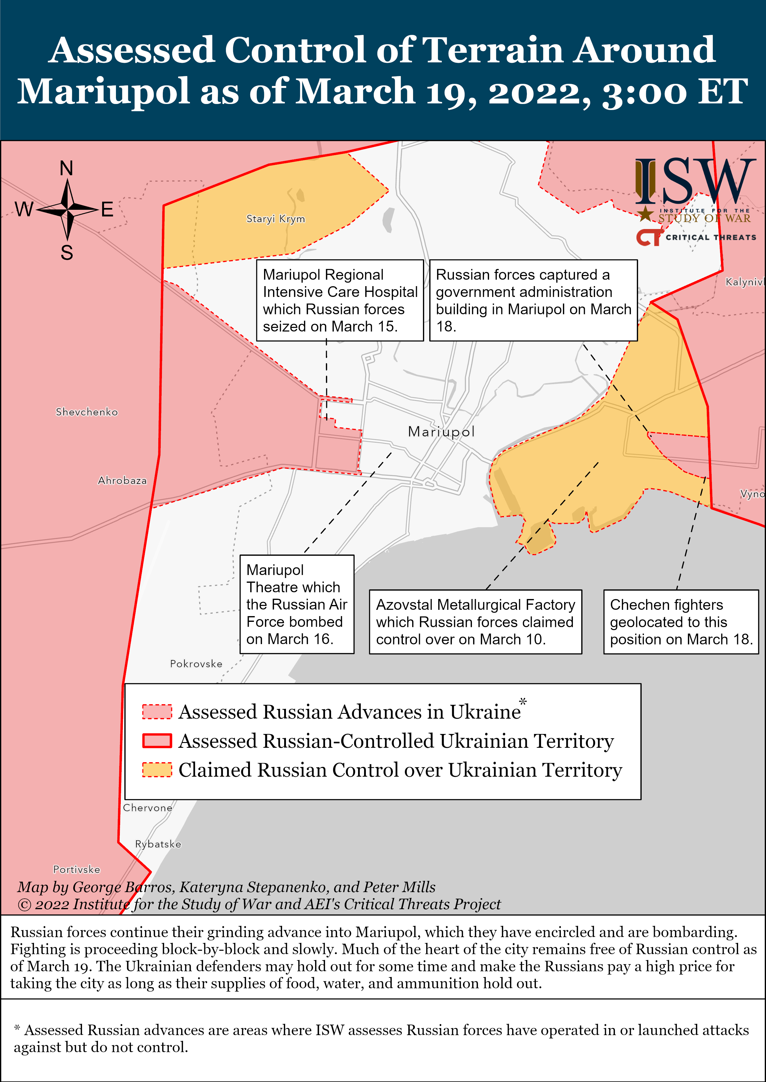 Mariupol battle map march 19, 2022 Mariupol battle map march 19, 2022