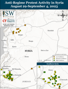 Anti-regime Protest Activity in Syria August 29-september 4, 2023