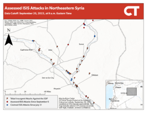 Assessed ISIS Attacks in Northeastern Syria Data Cutoff: September 20, 2023, at 9 A.m. Eastern Time