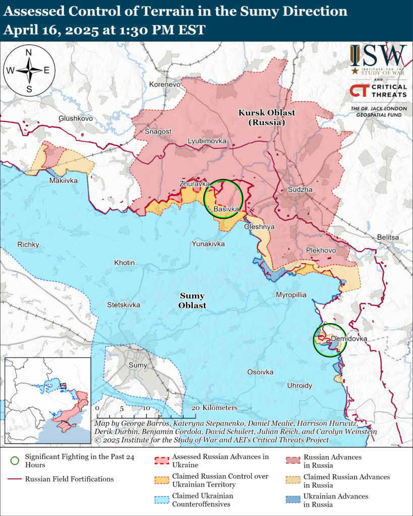 Assessed Control of Terrain in the Sumy Direction April 16, 2025 at 1: ...