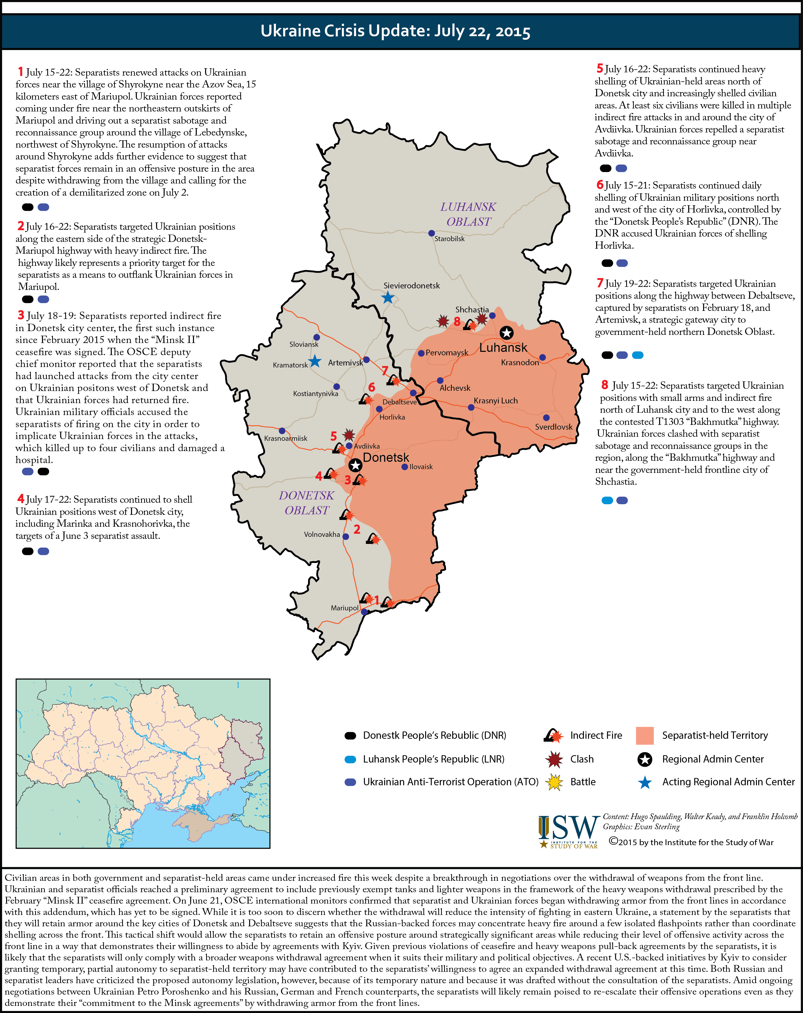 Ukraine Crisis Update: July 22, 2015
